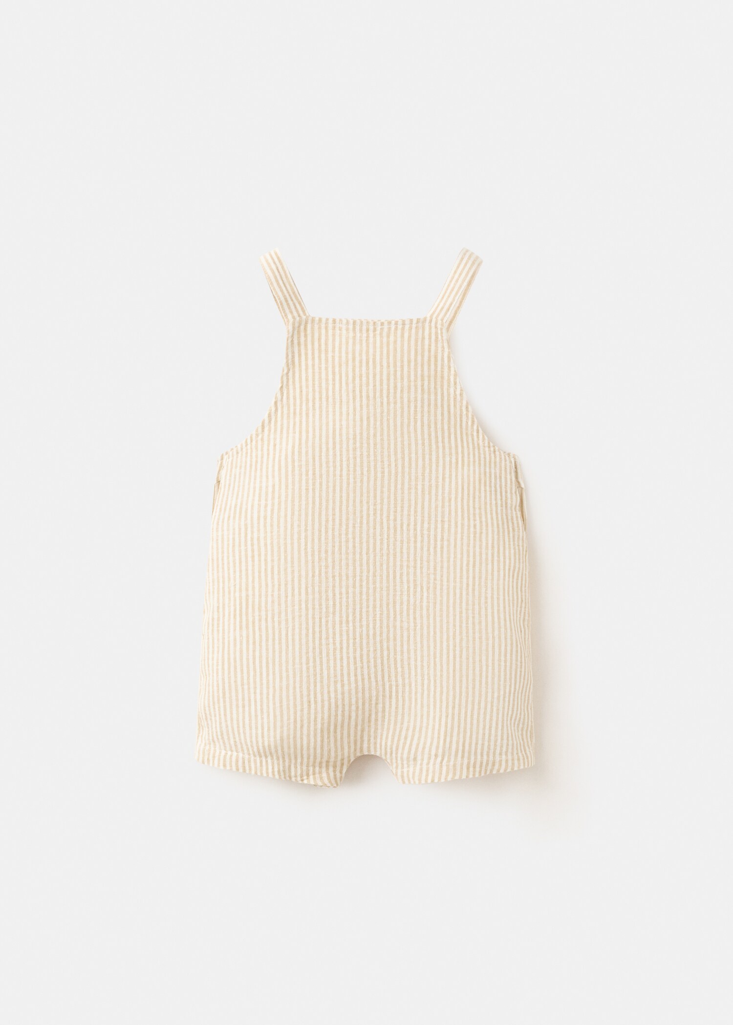 Striped cotton-linen dungarees - Reverse of the article