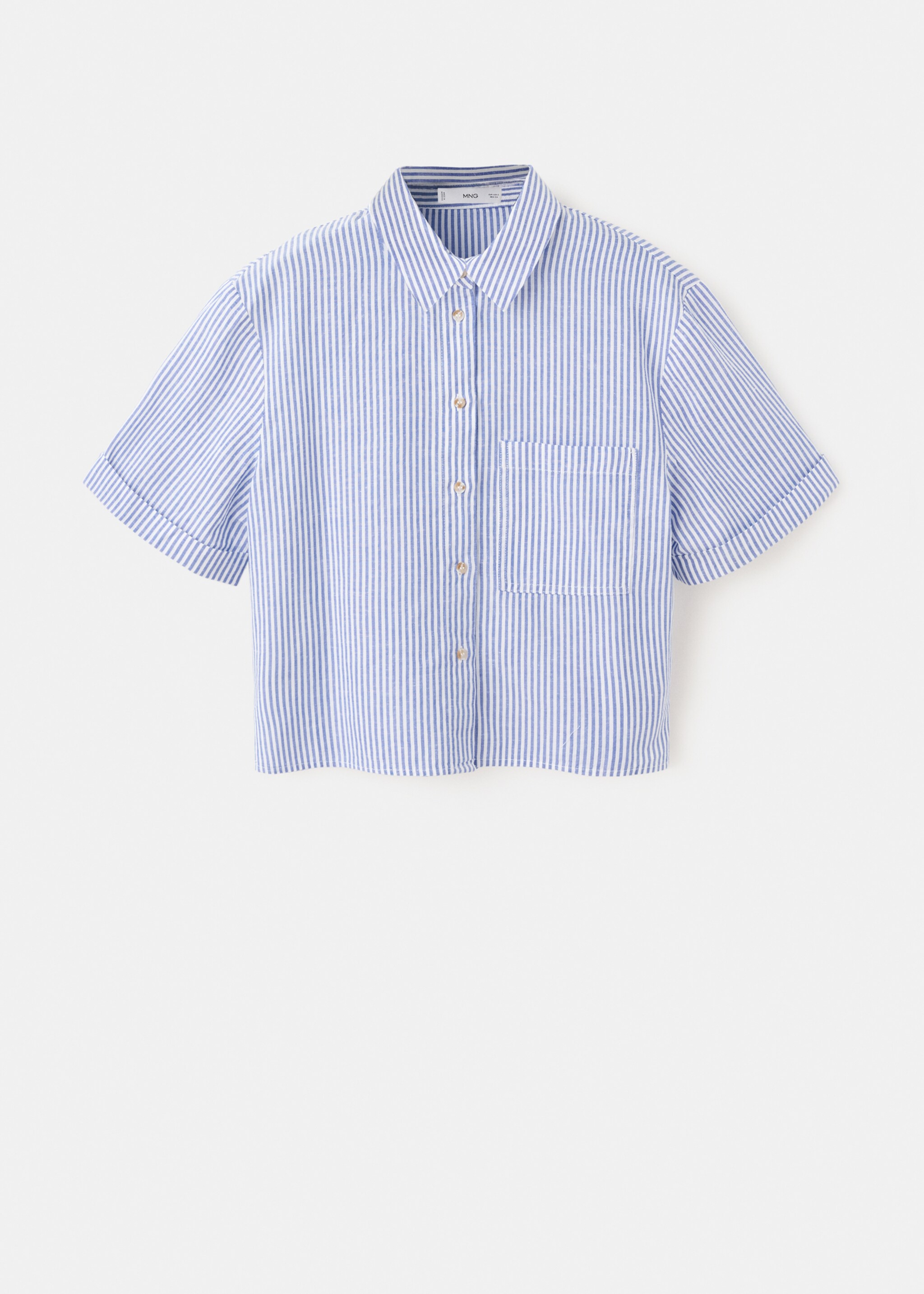 Short sleeve striped shirt - Article without model, Sky Blue. Ref: 27078265-00.