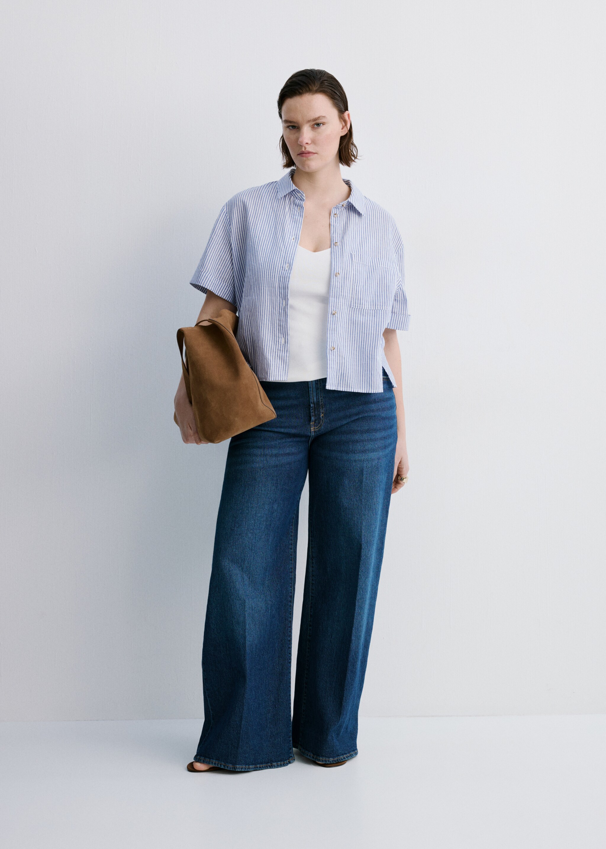 Short sleeve striped shirt - Details of the article 3, Sky Blue. Ref: 27078265-00.