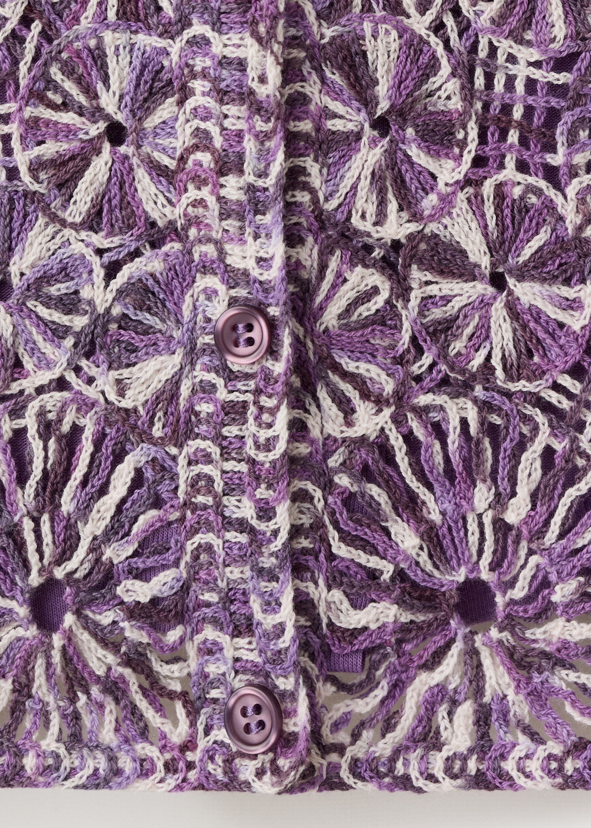Crochet top with flowers - Details of the article 8, Purple. Ref: 27078266-00.