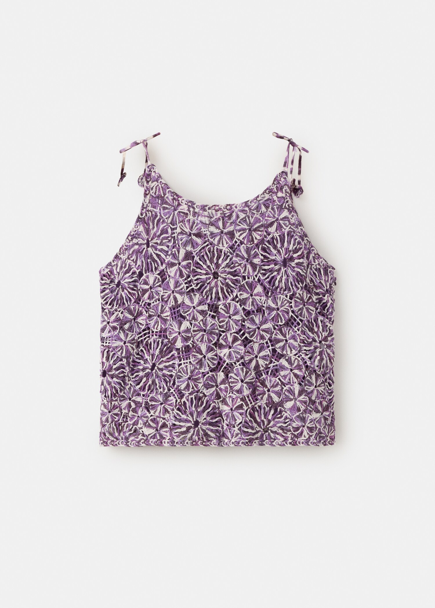 Crochet top with flowers - Reverse of the article