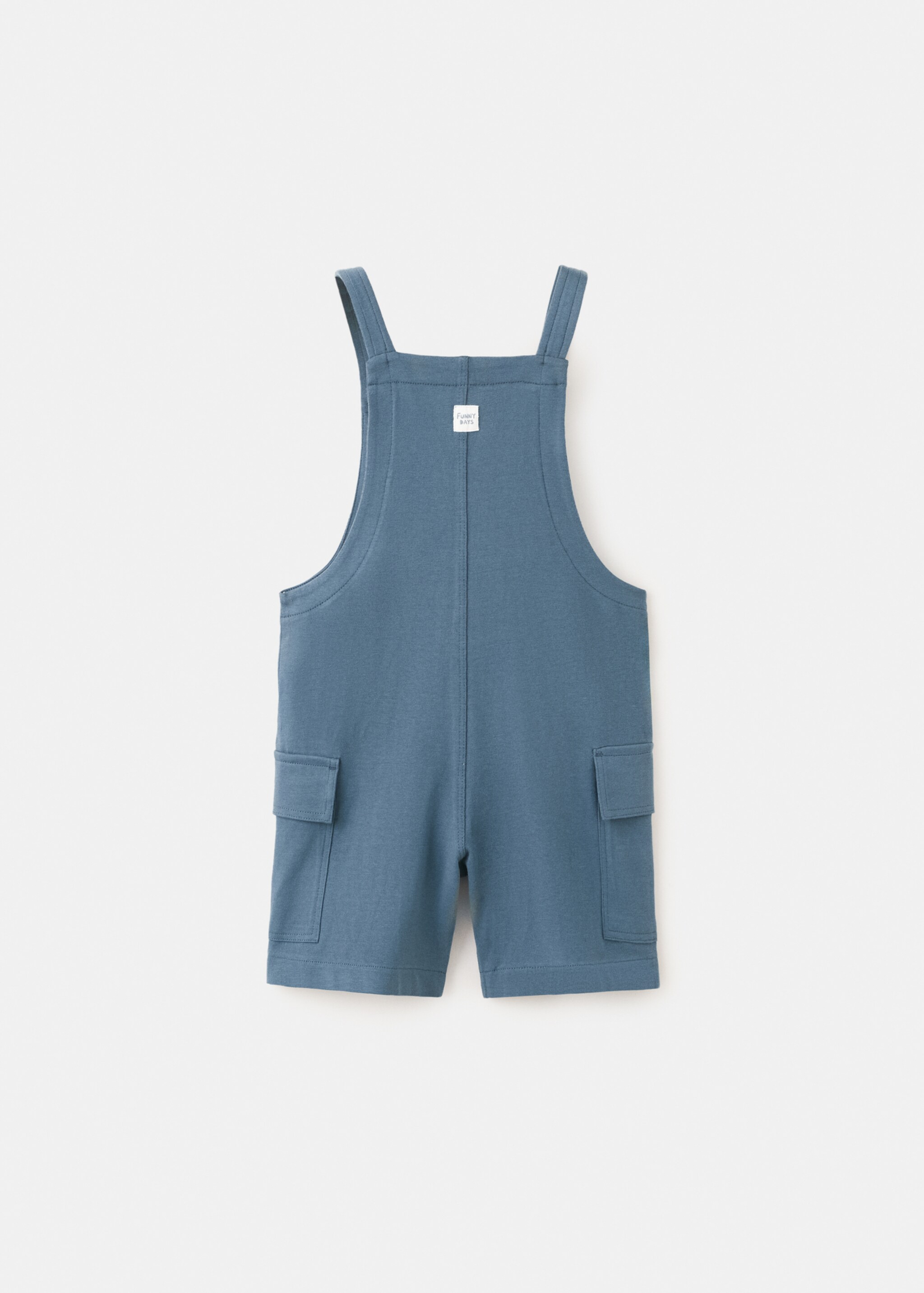 Cotton dungarees with cargo pockets - Reverse of the article, Blue. Ref: 27078271-00.