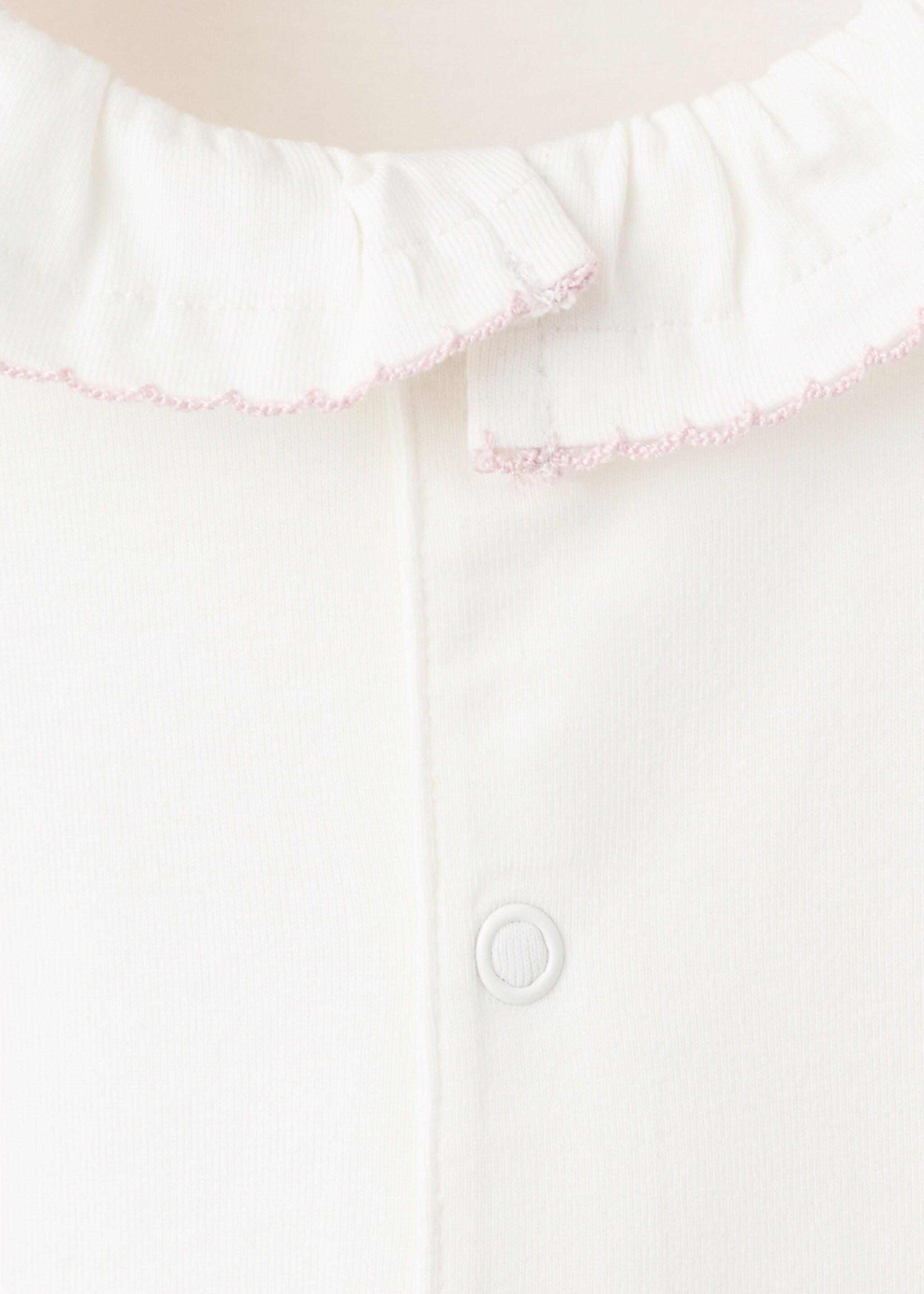 Cotton babydoll collar pyjama - Details of the article 8, Off White. Ref: 27078274-00.