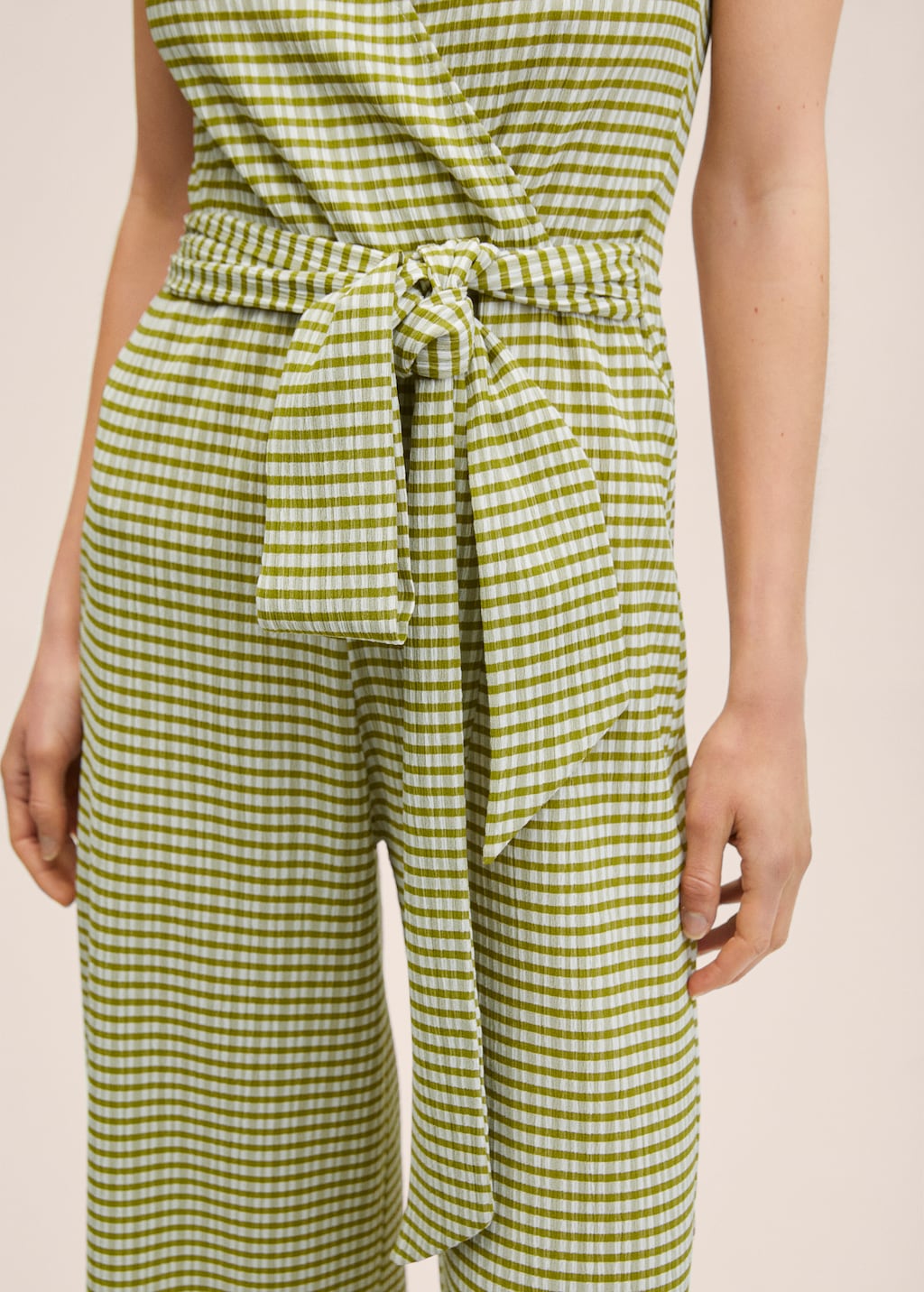 Gingham check jumpsuit Women MANGO Armenia
