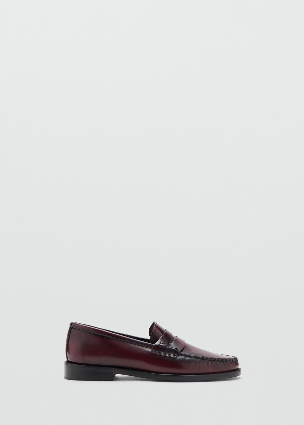 Mango Gathered leather moccasin