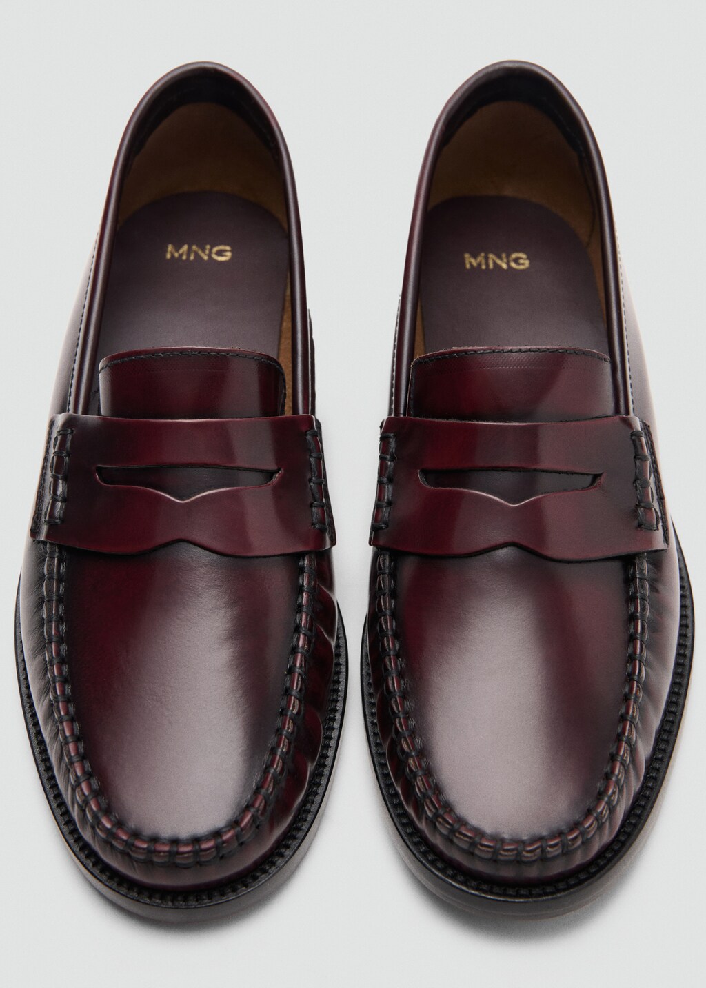 Mango Gathered leather moccasin