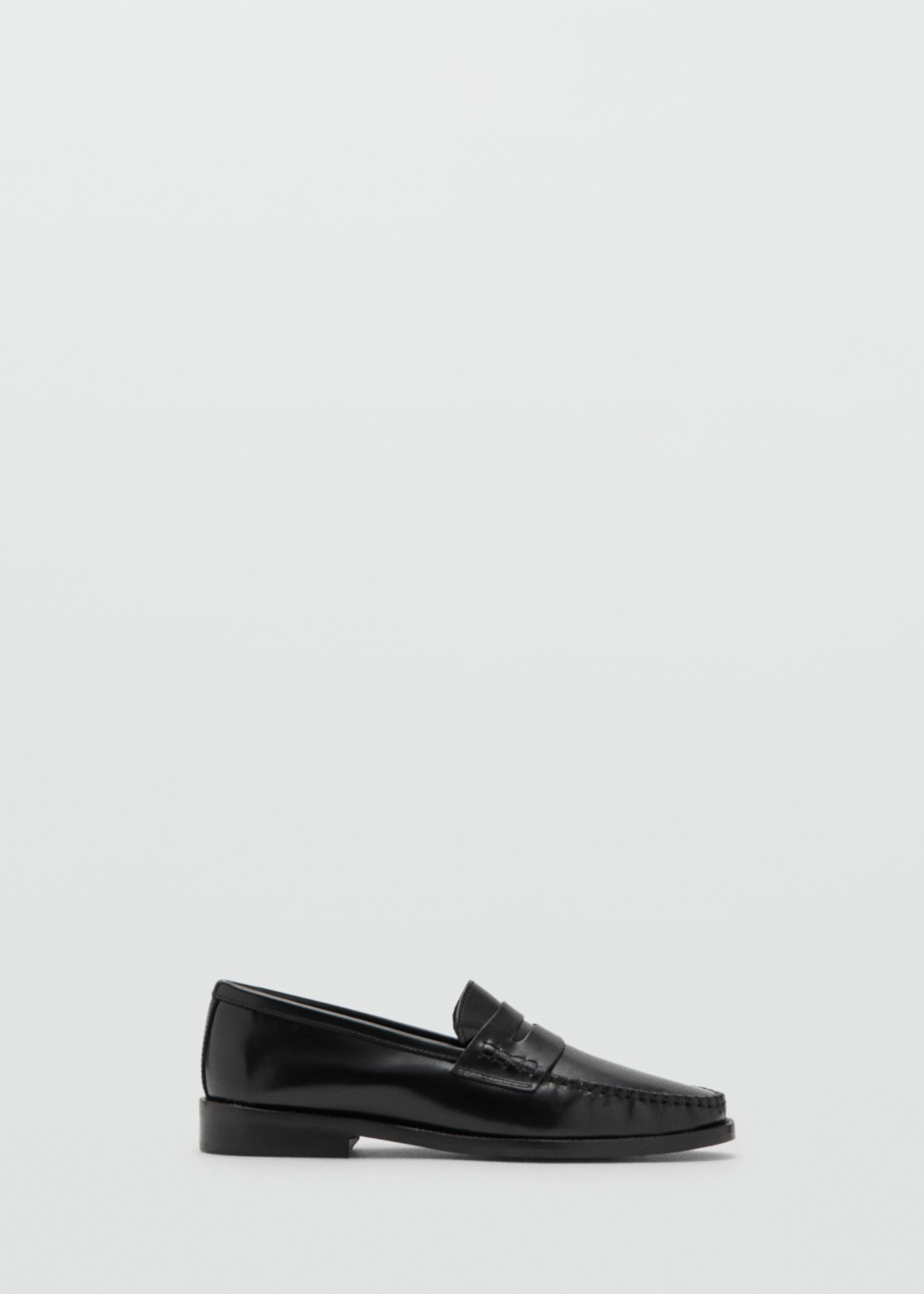 Gathered leather moccasin - Article without model, Black. Ref: 27081168-00.