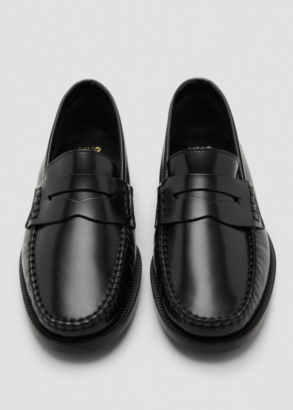 Mango Gathered leather moccasin