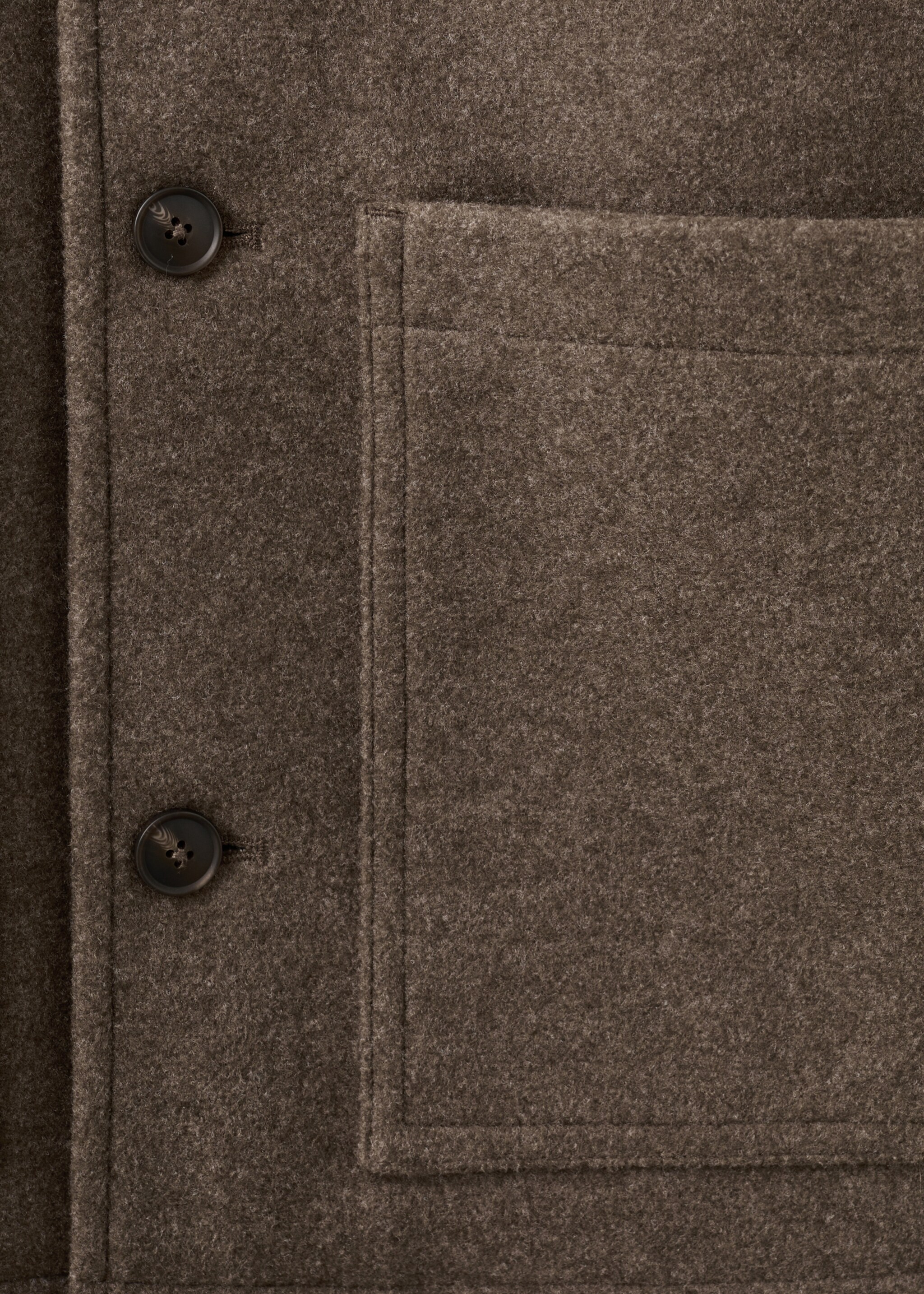 Wool coat with pockets - Details of the article 0, Medium Brown. Ref: 27081174-00.
