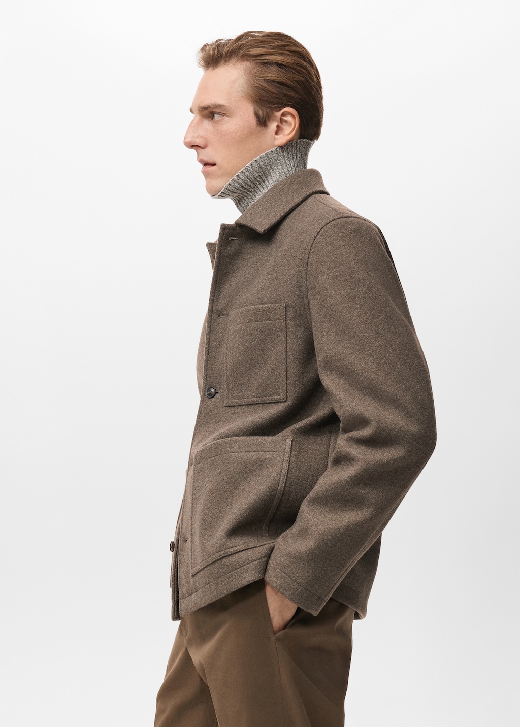 Wool coat with pockets