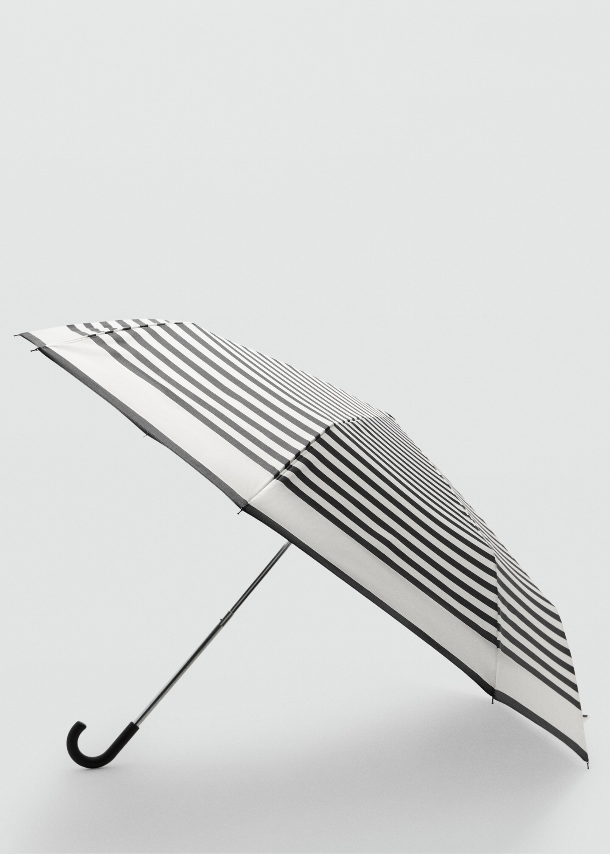 Stripe-printed umbrella - Details of the article 1, Black. Ref: 27081176-00.