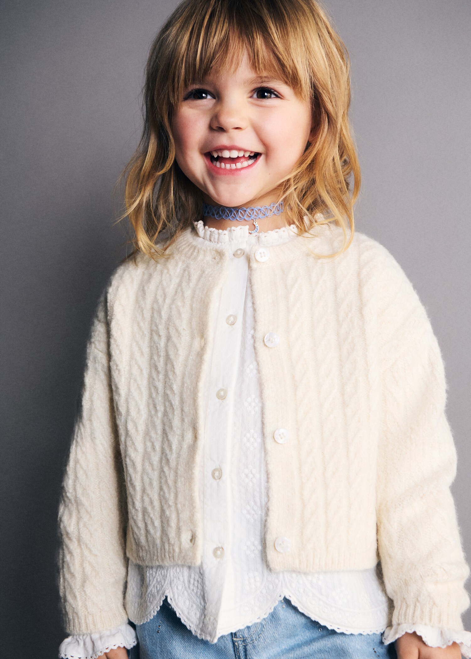 Cable-knit cardigan - Medium plane