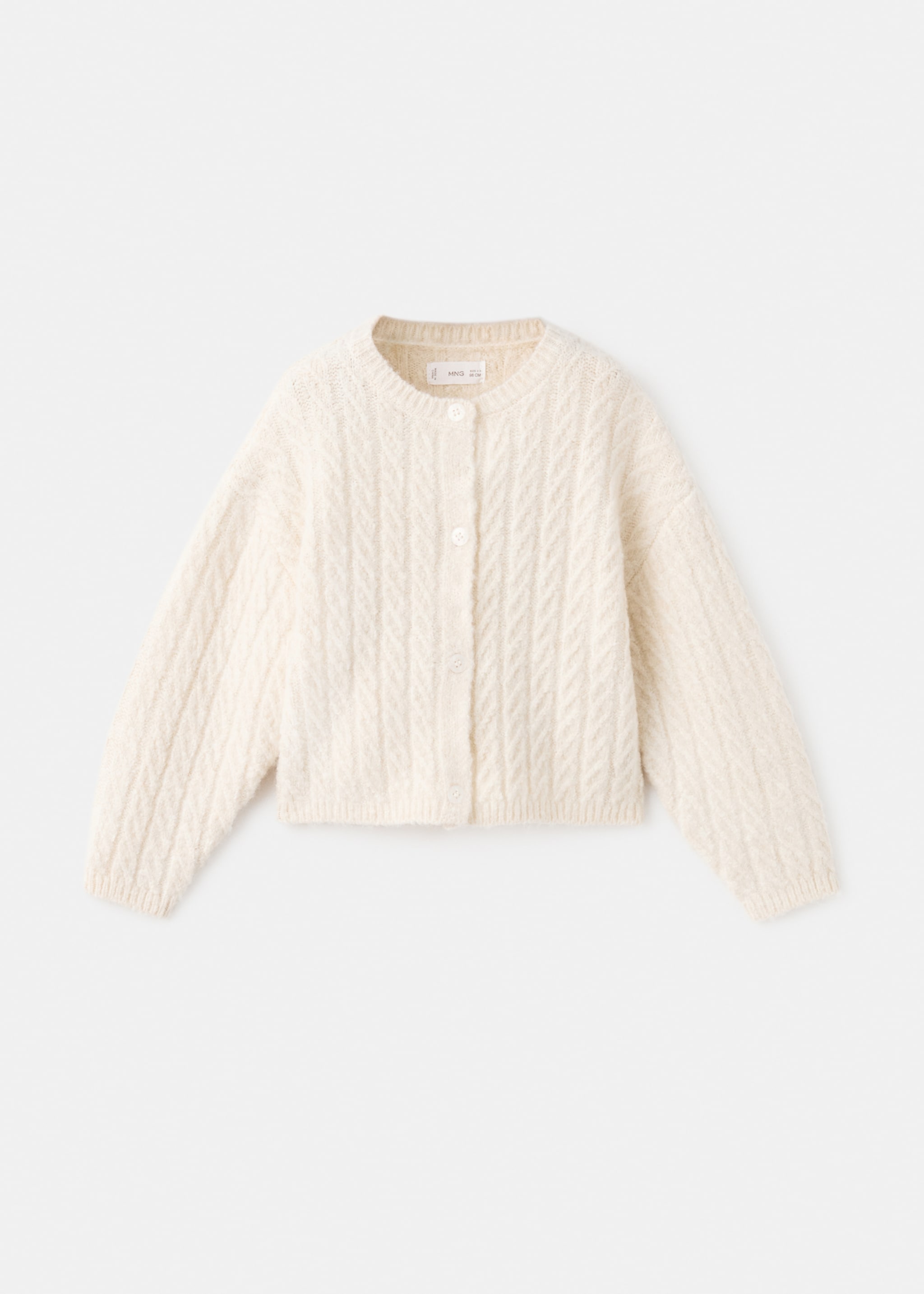 Cable-knit cardigan - Article without model, Ecru. Ref: 27081179-00.