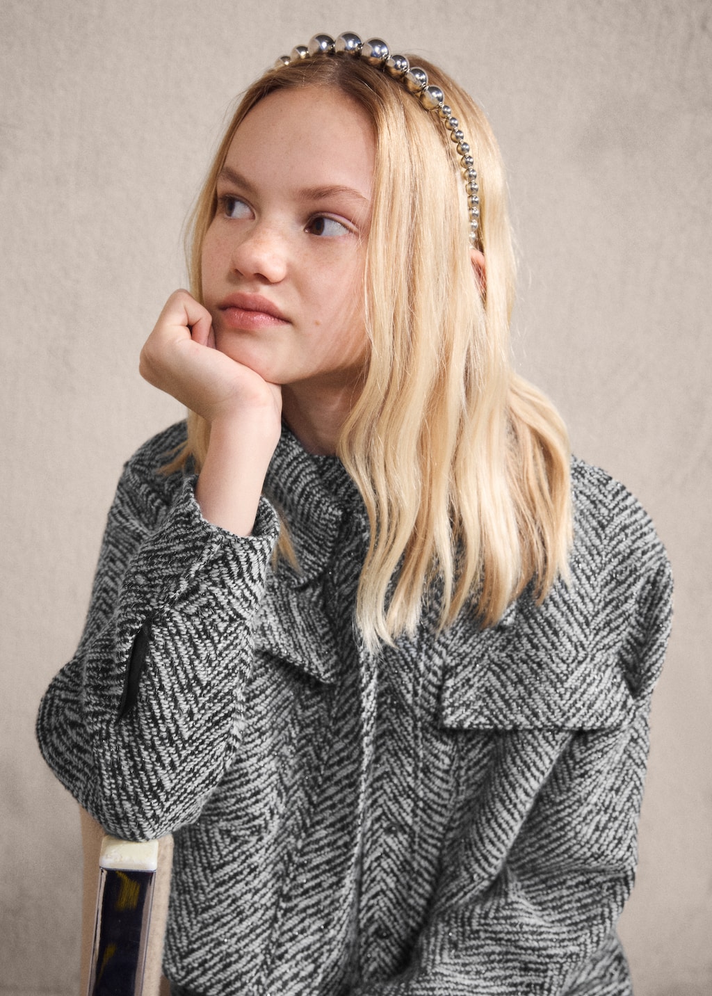 Tweed jacket with lurex details