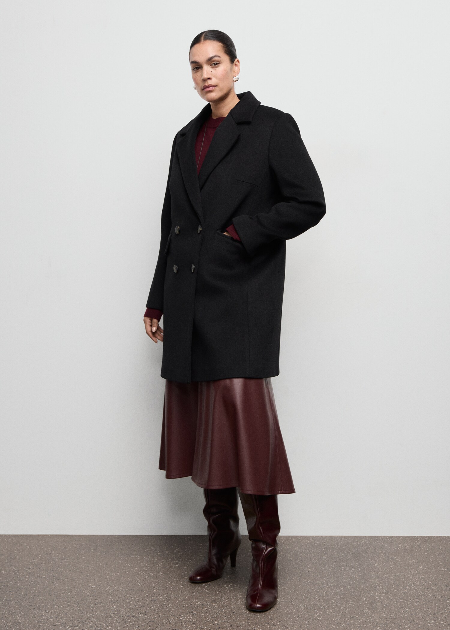 Double-breasted wool blend coat - Details of the article 3