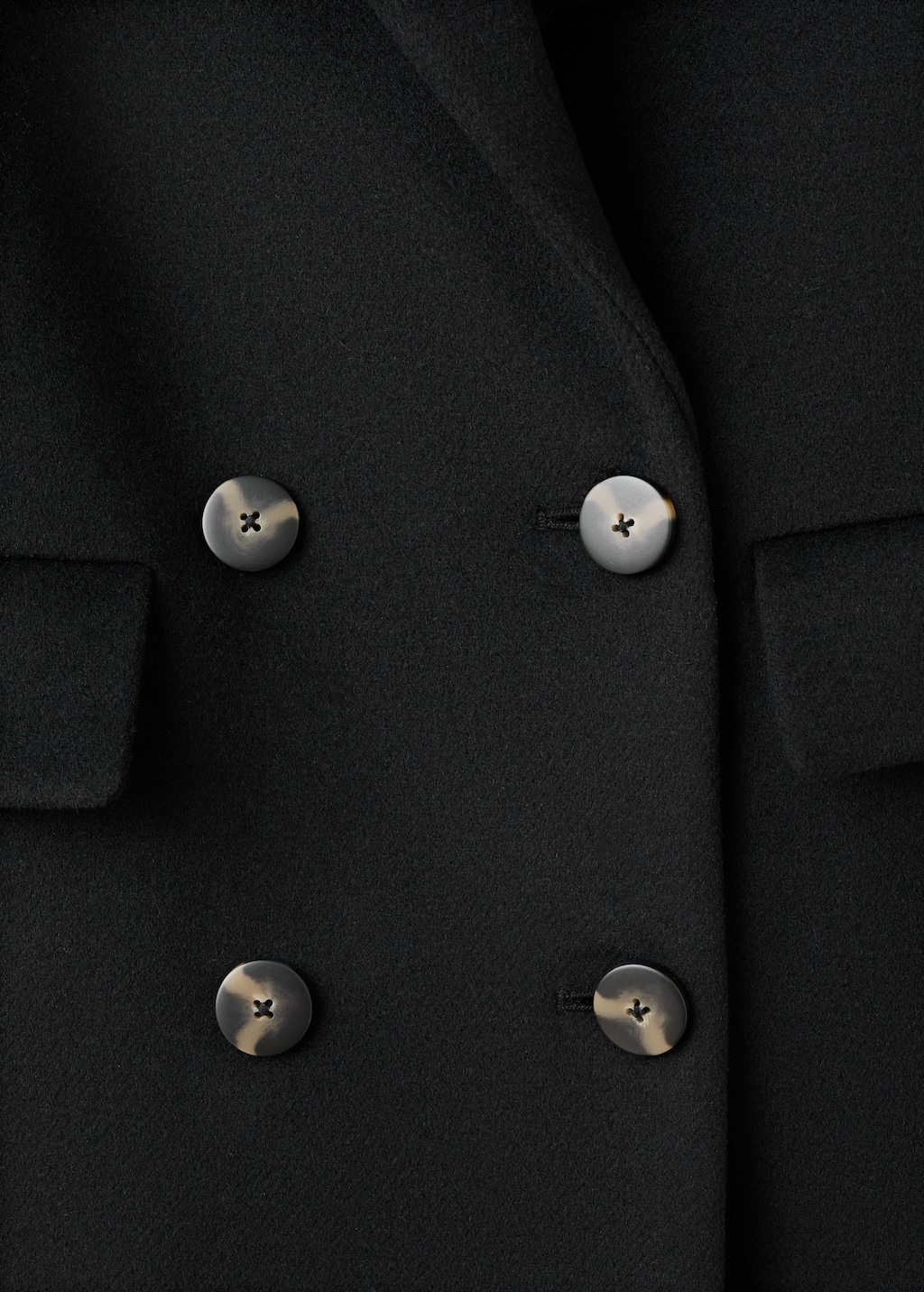 Double-breasted wool blend coat
