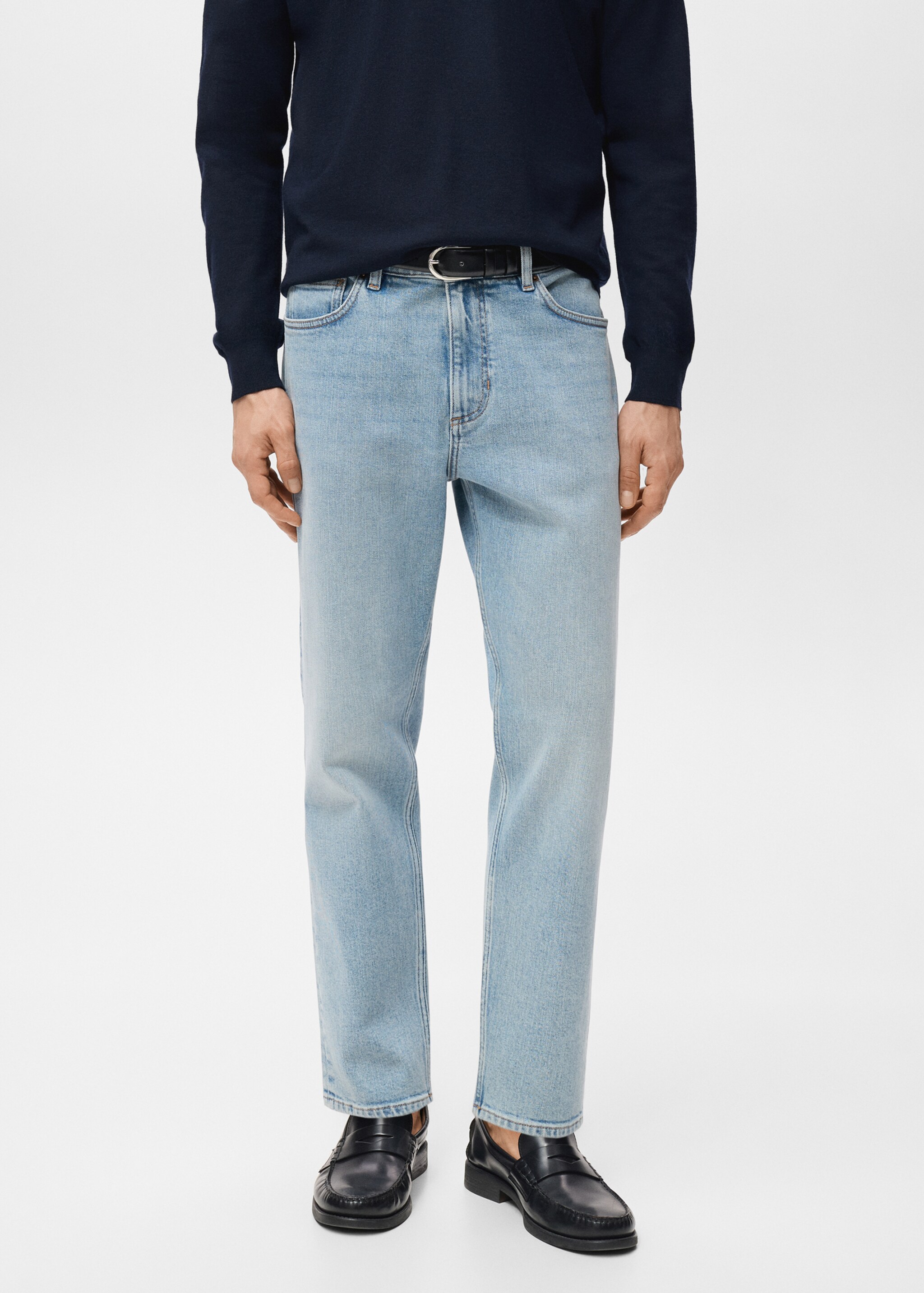 Ben cropped tapered-fit jeans - Medium plane, Light Blue. Ref: 27081188-00.