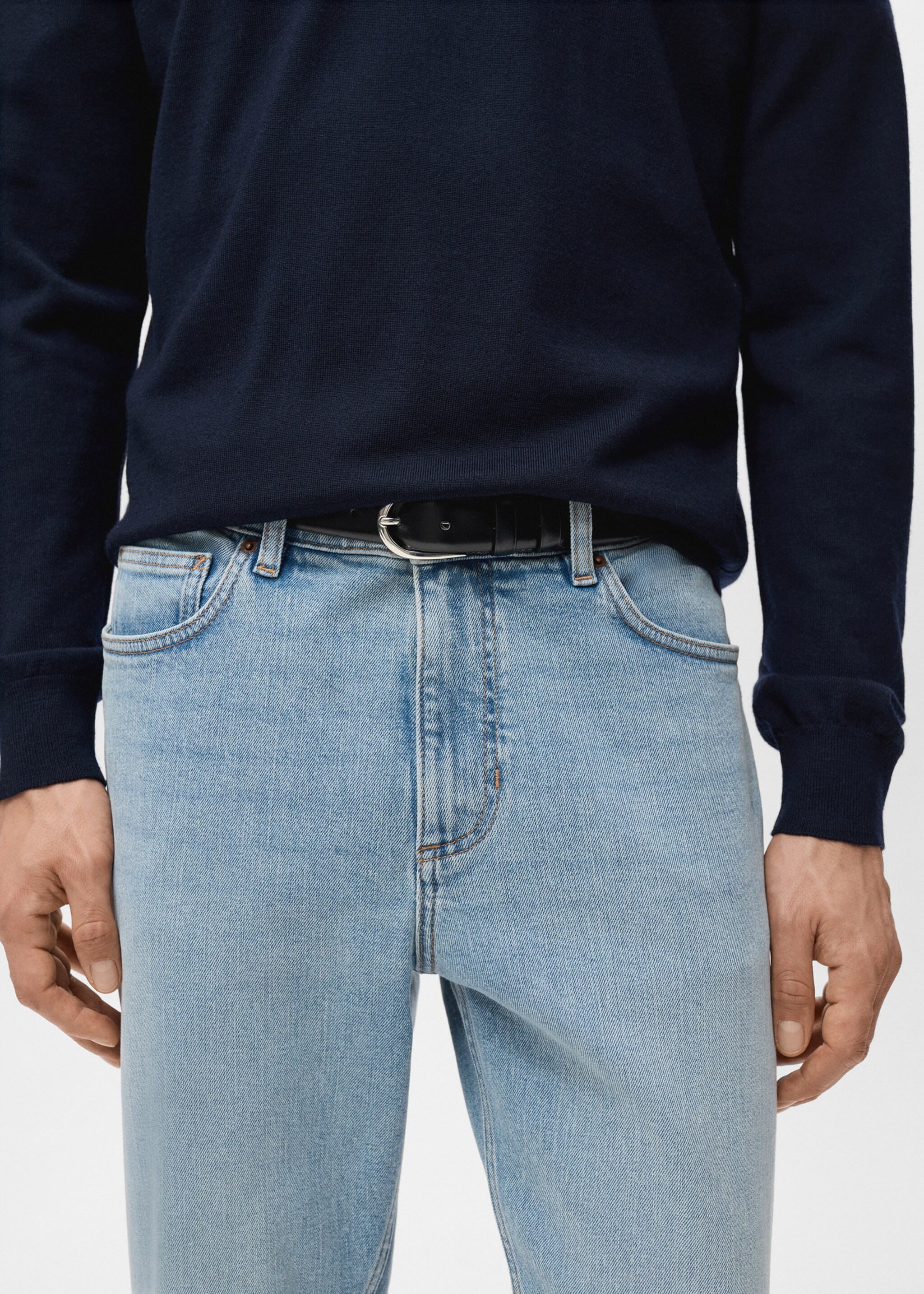 Ben cropped tapered-fit jeans - Details of the article 1, Light Blue. Ref: 27081188-00.