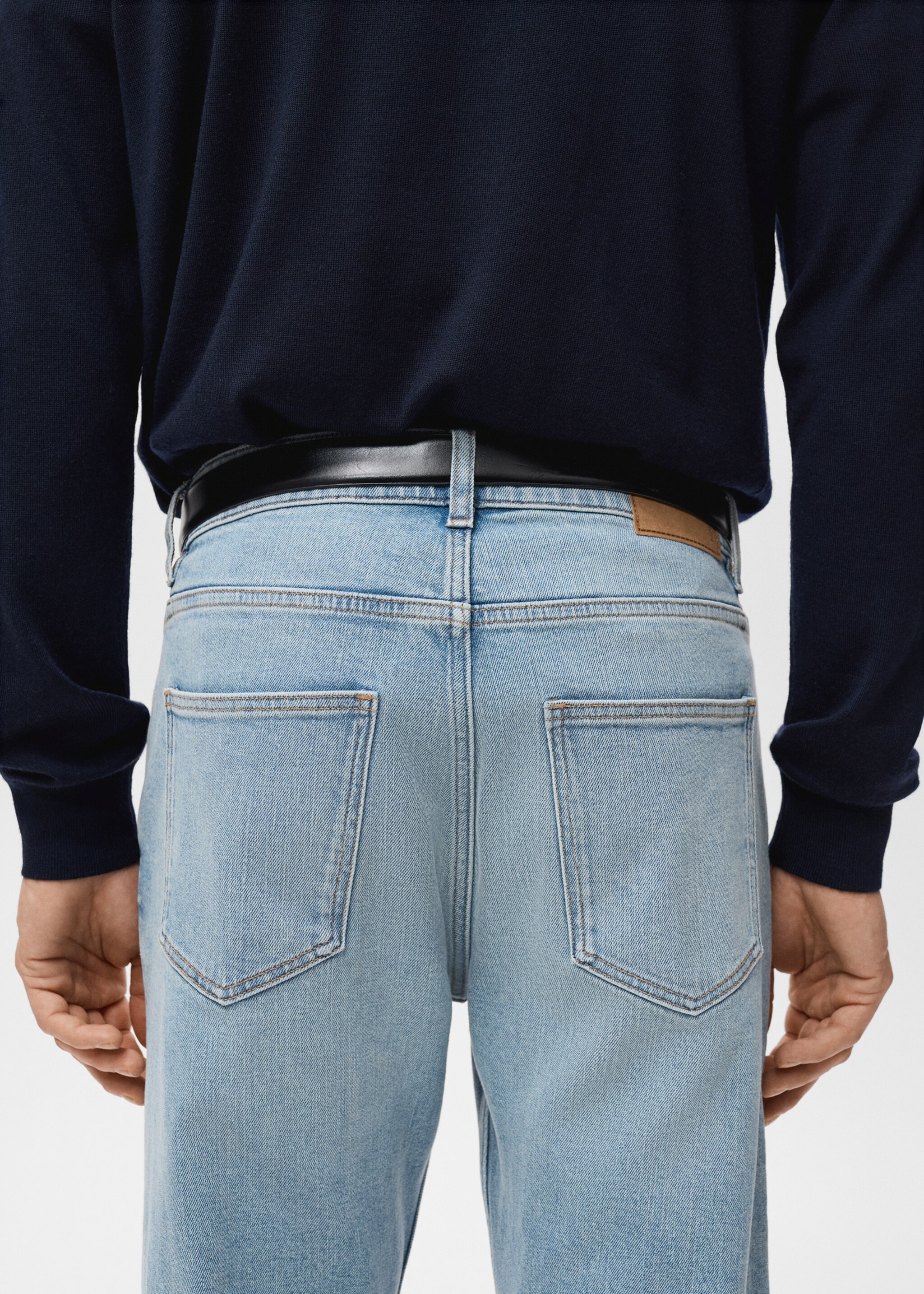 Ben cropped tapered-fit jeans - Details of the article 6, Light Blue. Ref: 27081188-00.
