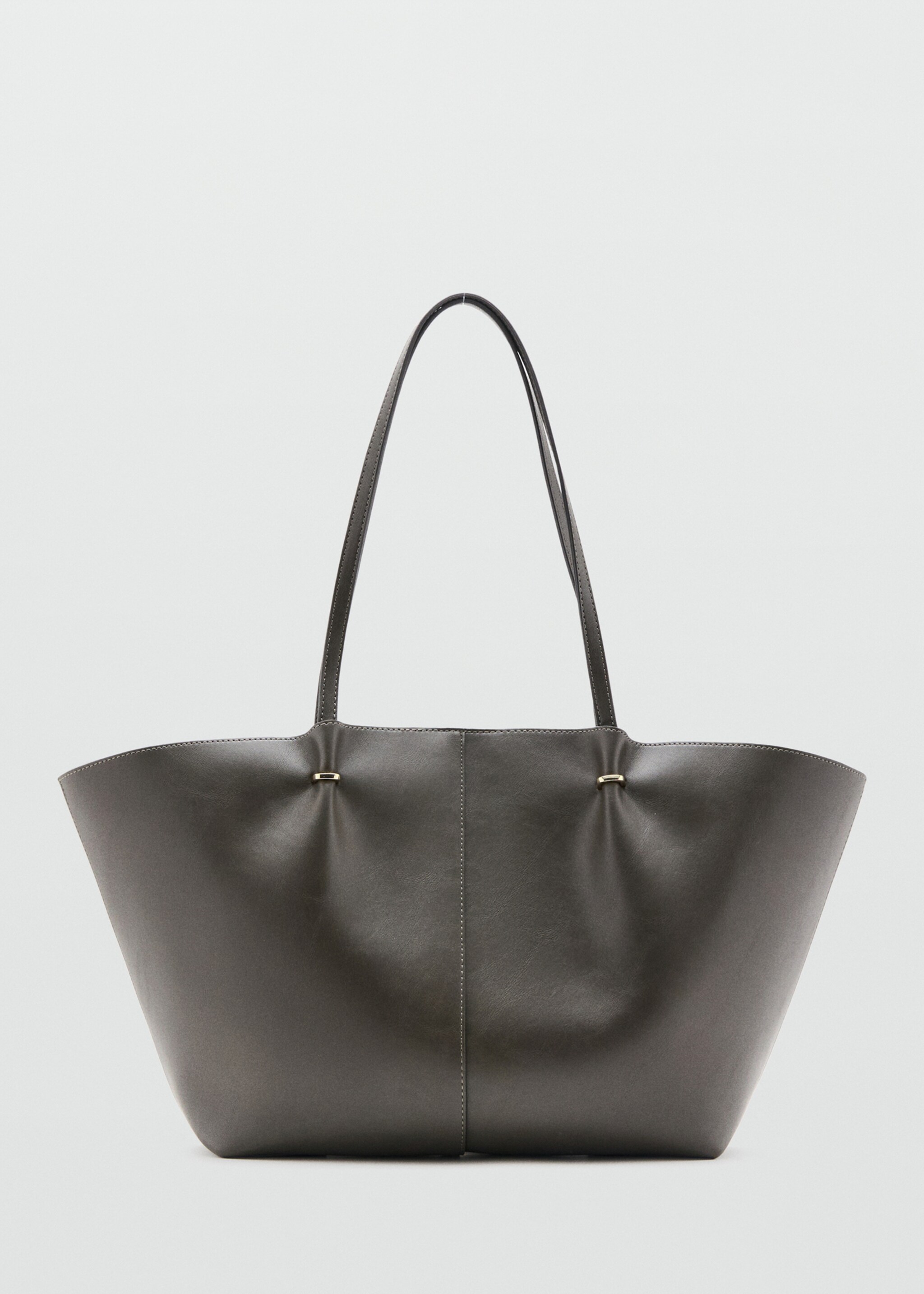 Shopper bag with metallic details - Article without model, Khaki. Ref: 27081189-00.
