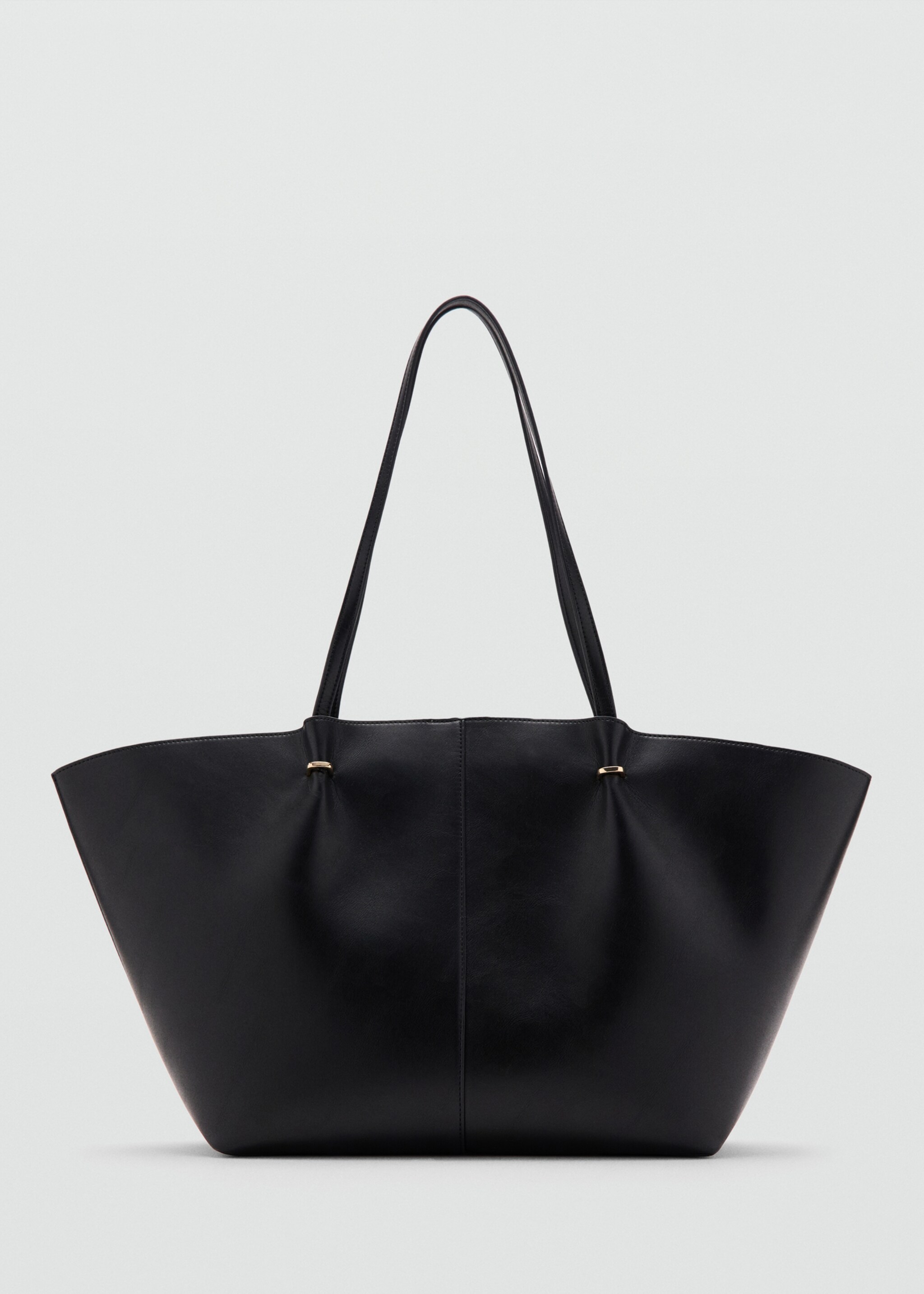 Shopper bag with metallic details - Article without model, Black. Ref: 27081189-00.