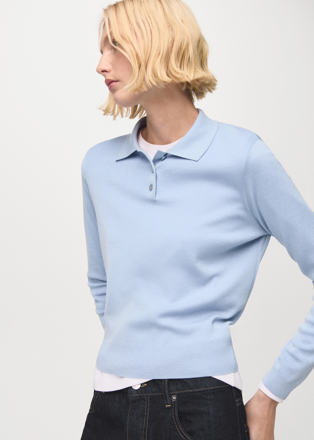 Mango Polo collar wool sweater
