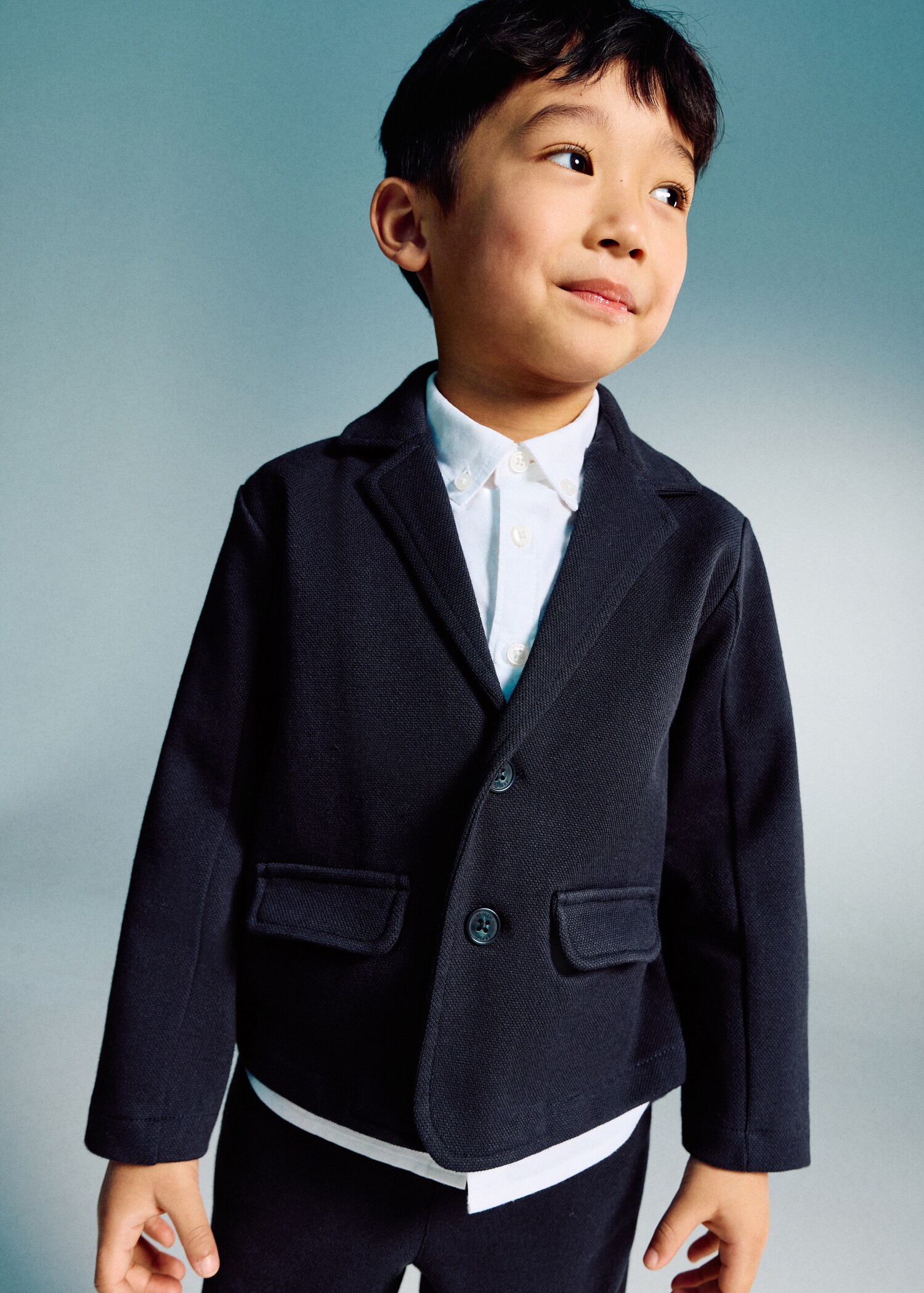 Blazer aus Baumwoll-Pikee - Mittlere Ansicht