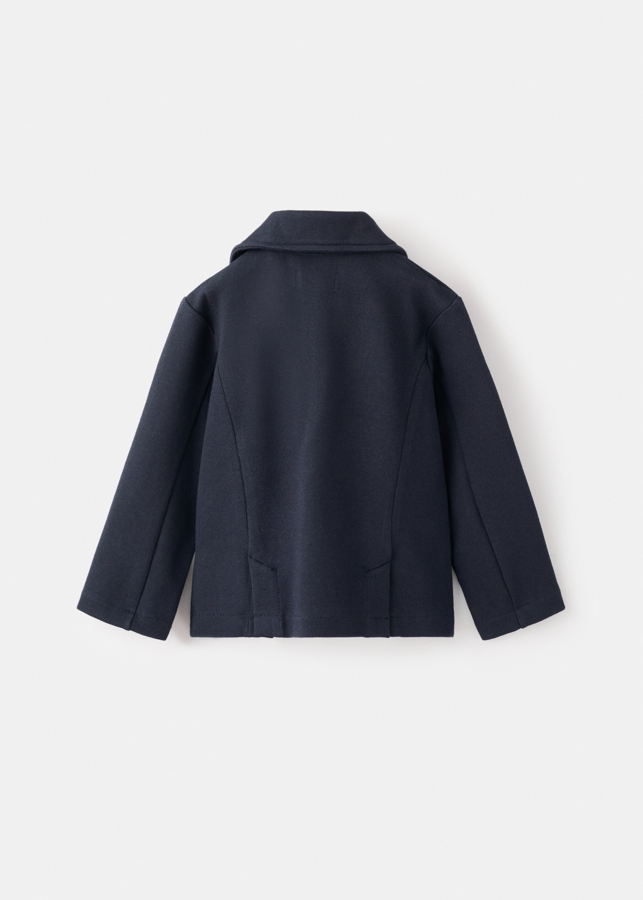 Cotton-blend piqué blazer - Reverse of the article, Navy. Ref: 27081193-00.