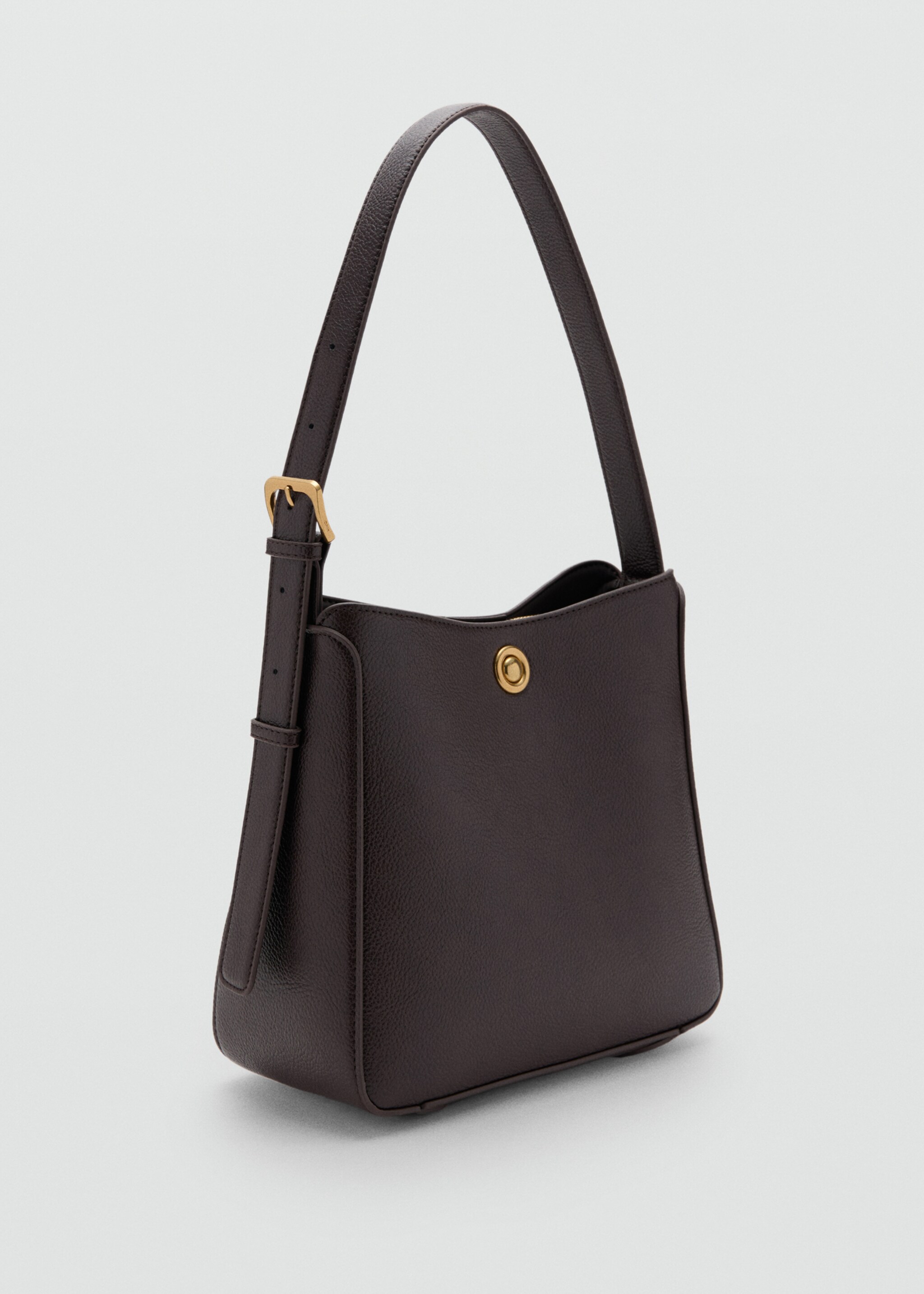 Medium bucket bag with metal detail - Medium plane, Chocolate. Ref: 27081196-00.