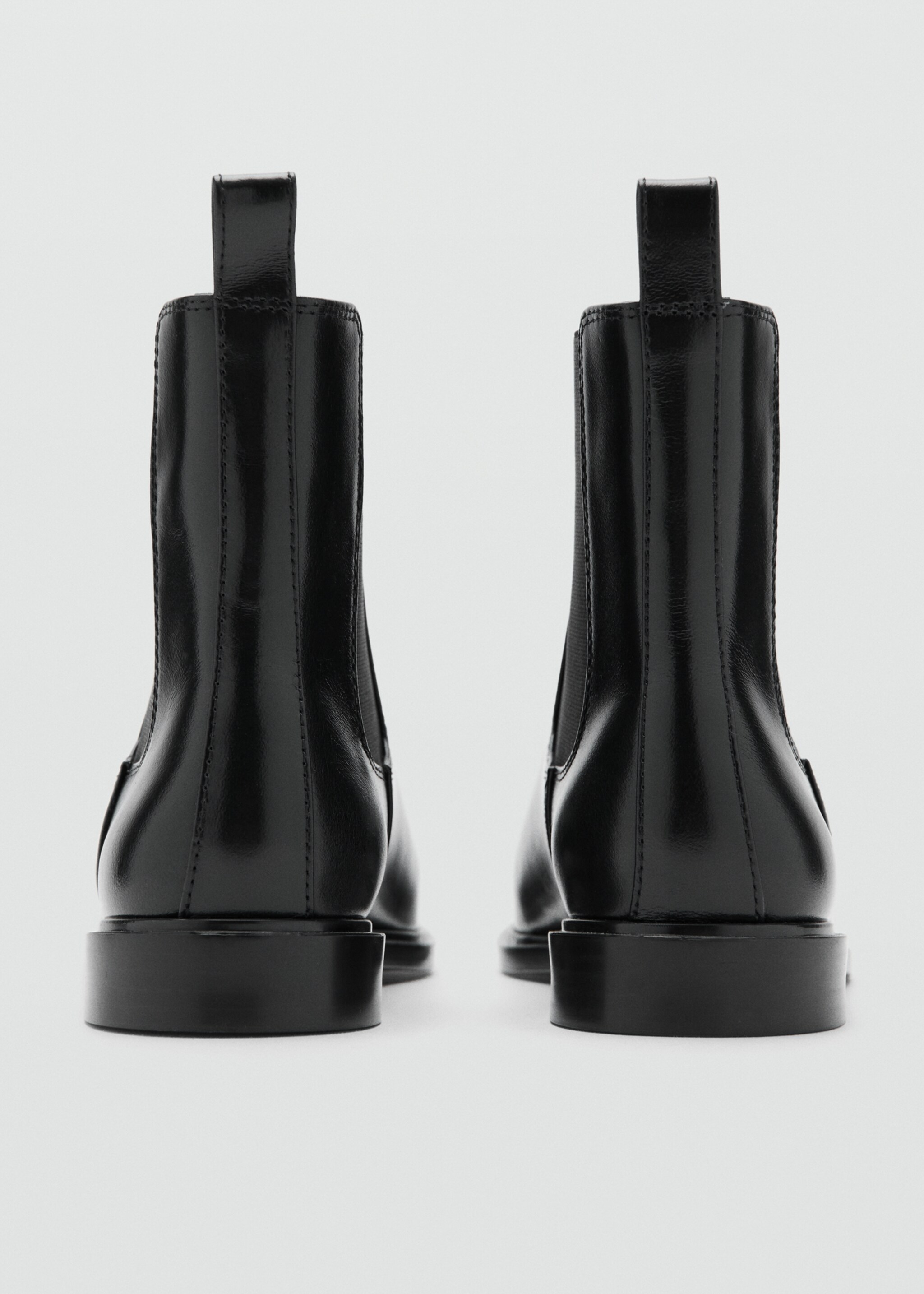 Elastic panels leather ankle boots - Details of the article 2, Black. Ref: 27081198-00.