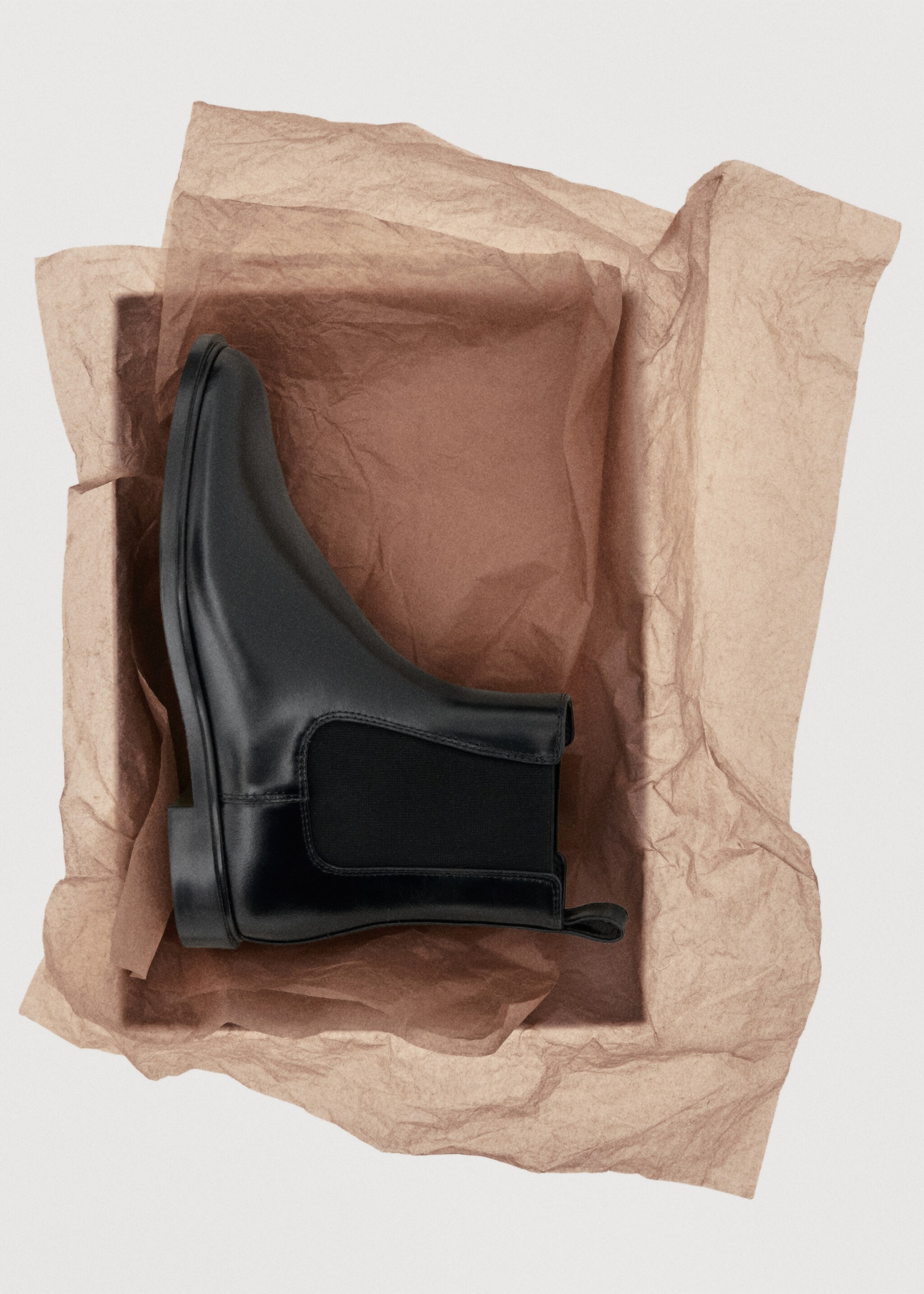 Elastic panels leather ankle boots - Details of the article 7, Black. Ref: 27081198-00.