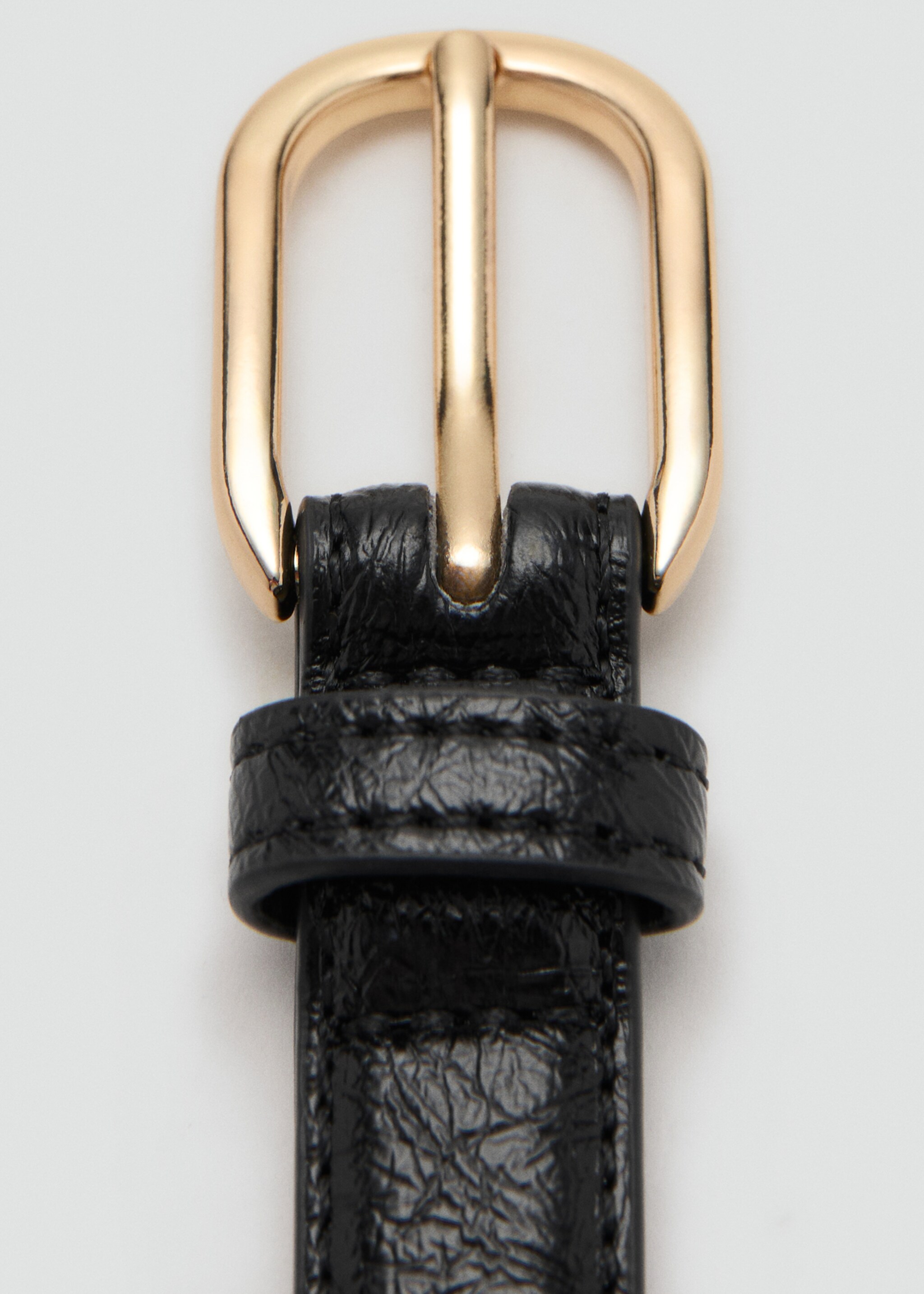 Metal buckle belt - Details of the article 1, Black. Ref: 27081199-00.