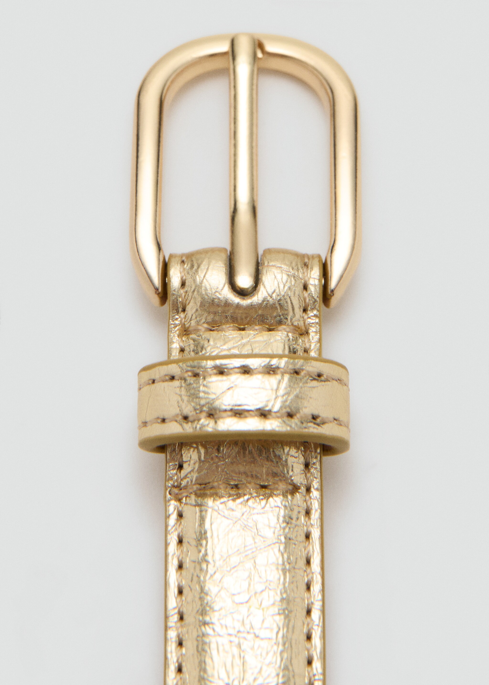 Metal buckle belt - Details of the article 1, Gold. Ref: 27081199-00.