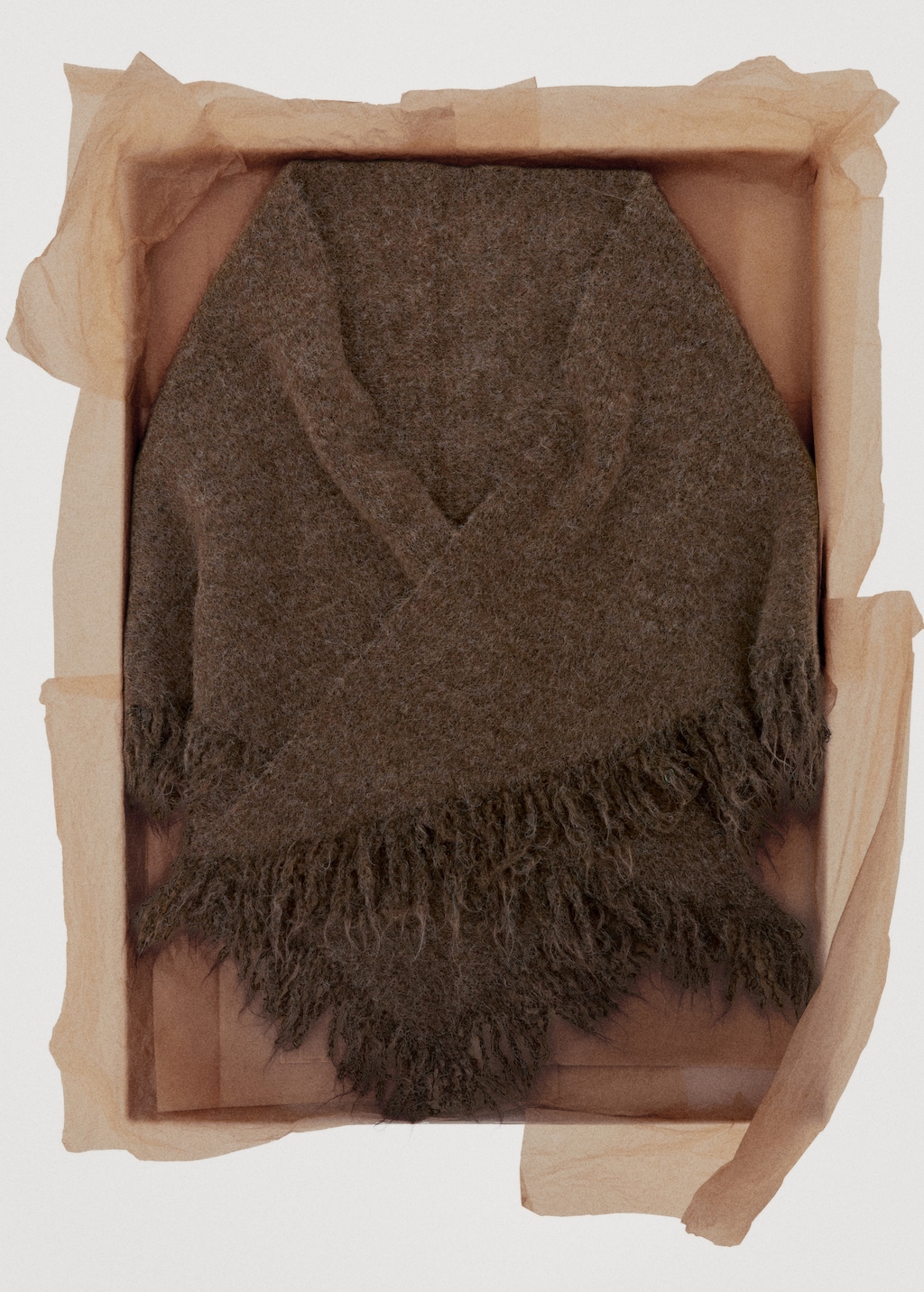 Shawl with fringed edges