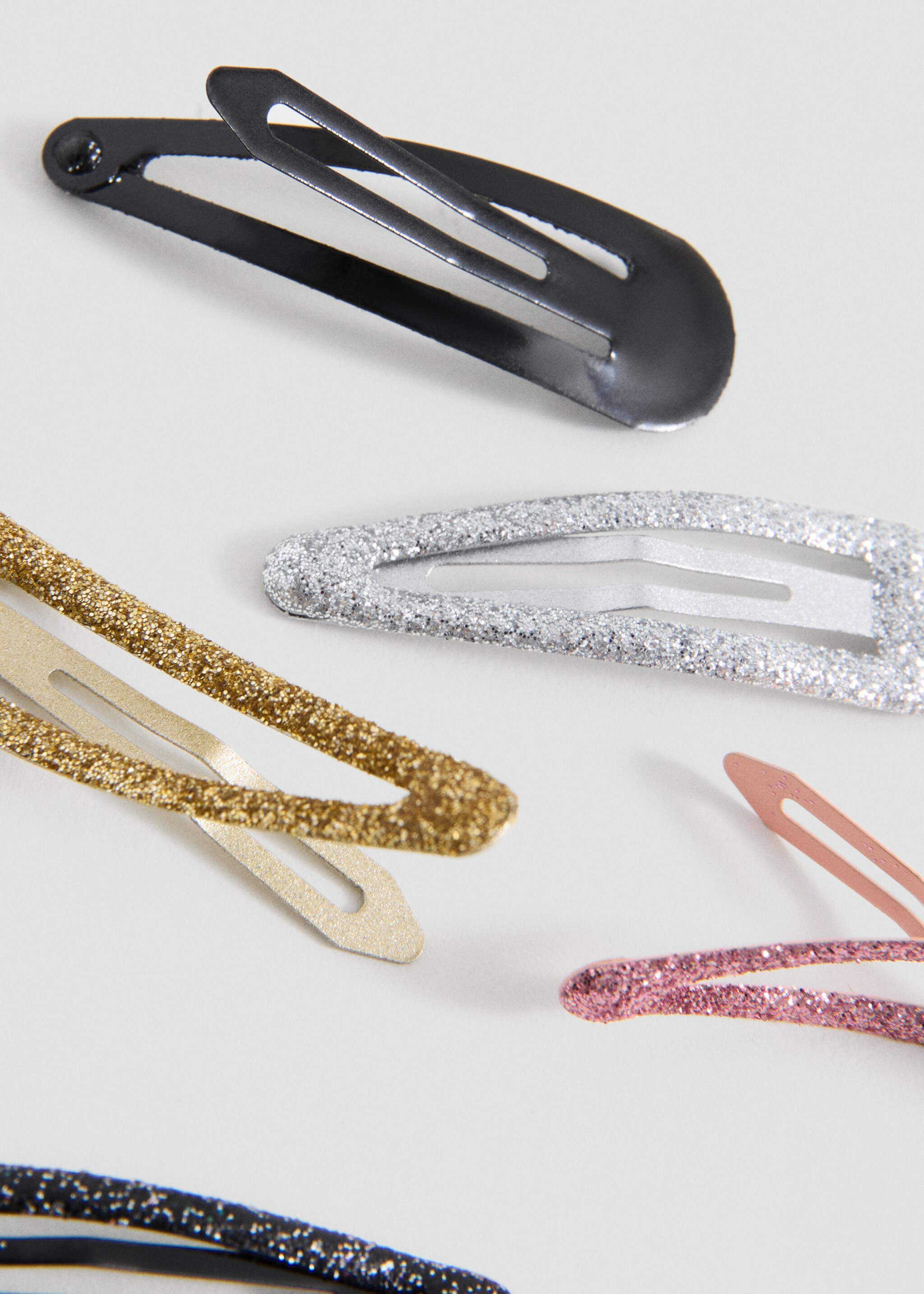 Pack of glitter hair clips - Details of the article 1, Gold. Ref: 27081204-00.
