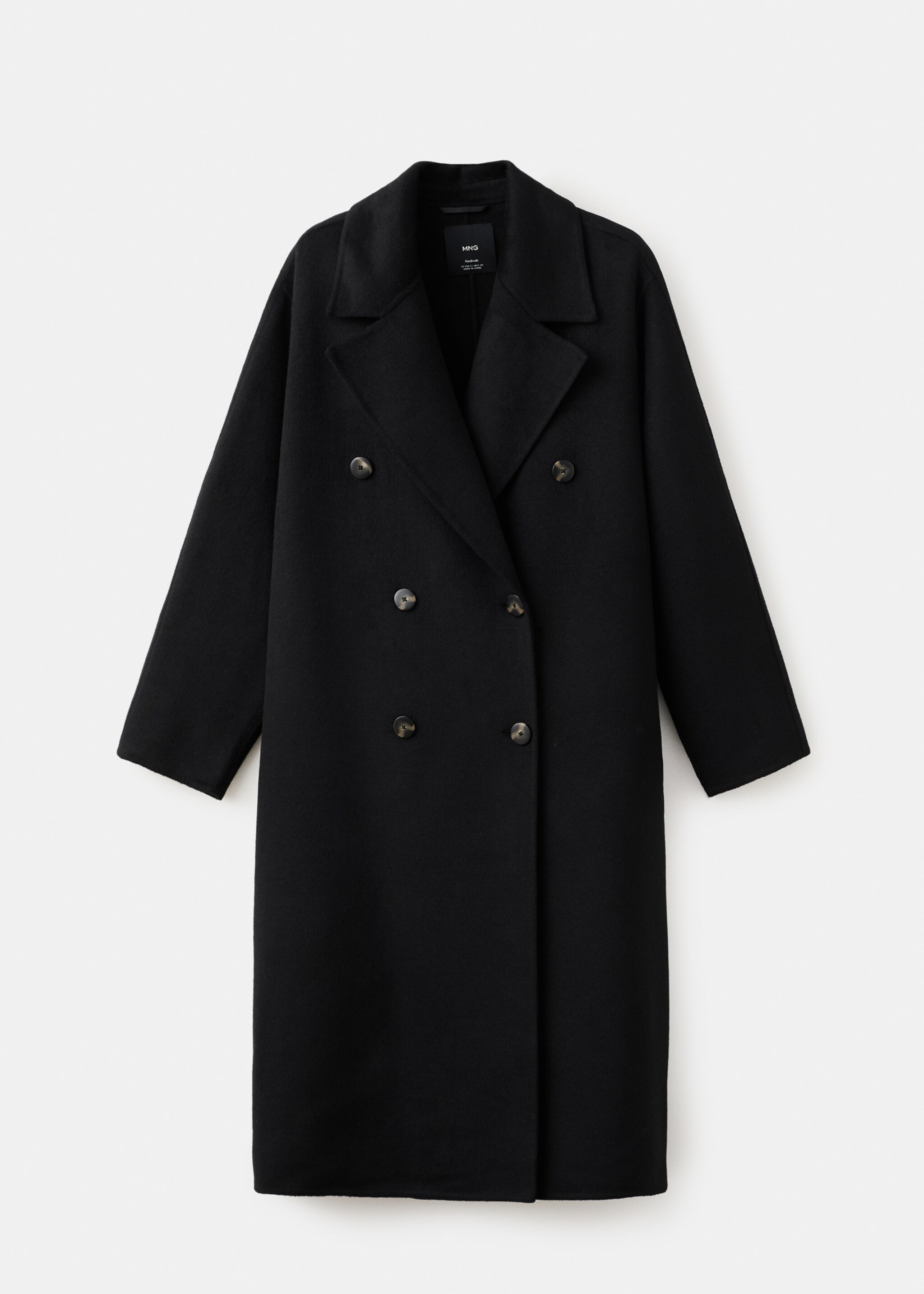 Handmade oversized wool coat - Article without model, Black. Ref: 27081207-00.