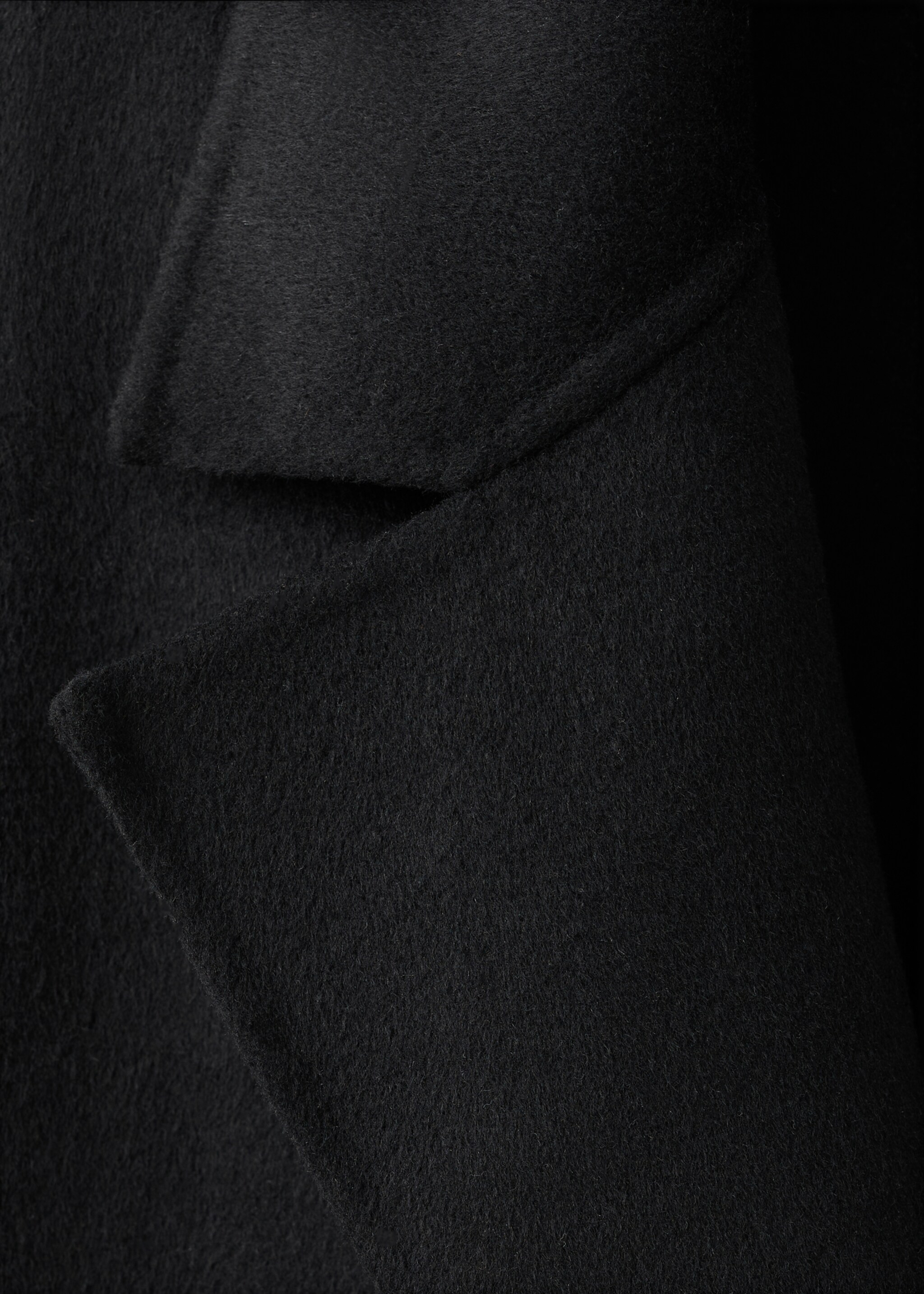 Handmade oversized wool coat - Details of the article 8, Black. Ref: 27081207-00.