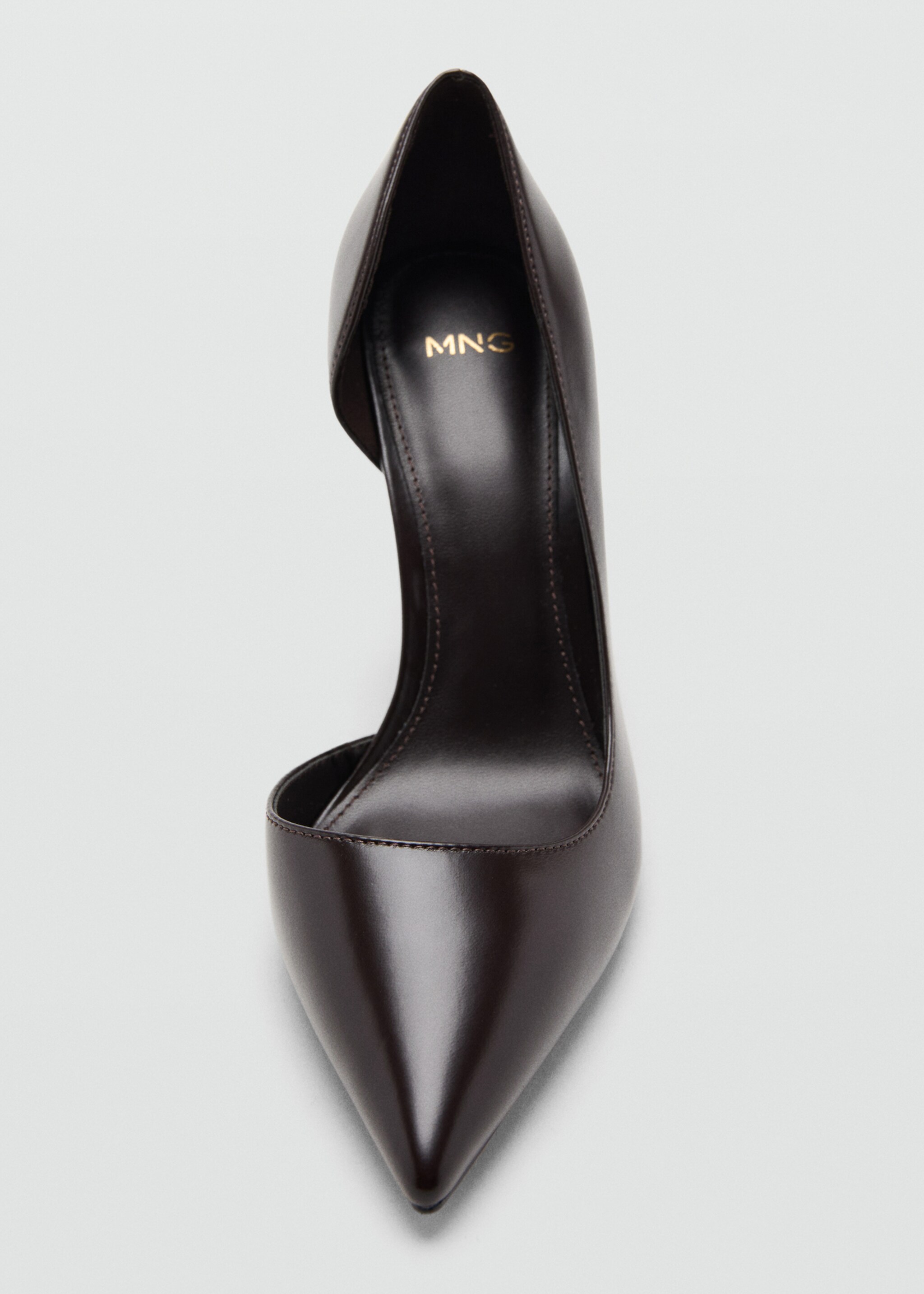 Asymmetrical heeled shoes - Details of the article 2, Chocolate. Ref: 27081208-00.