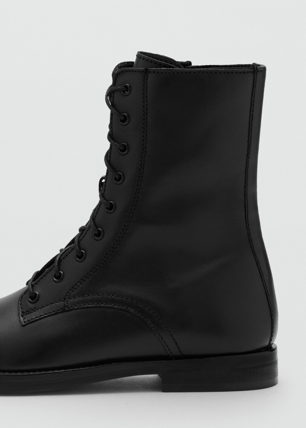 Mango Lace-up leather ankle boots