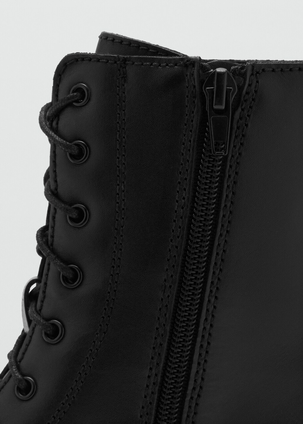 Mango Lace-up leather ankle boots