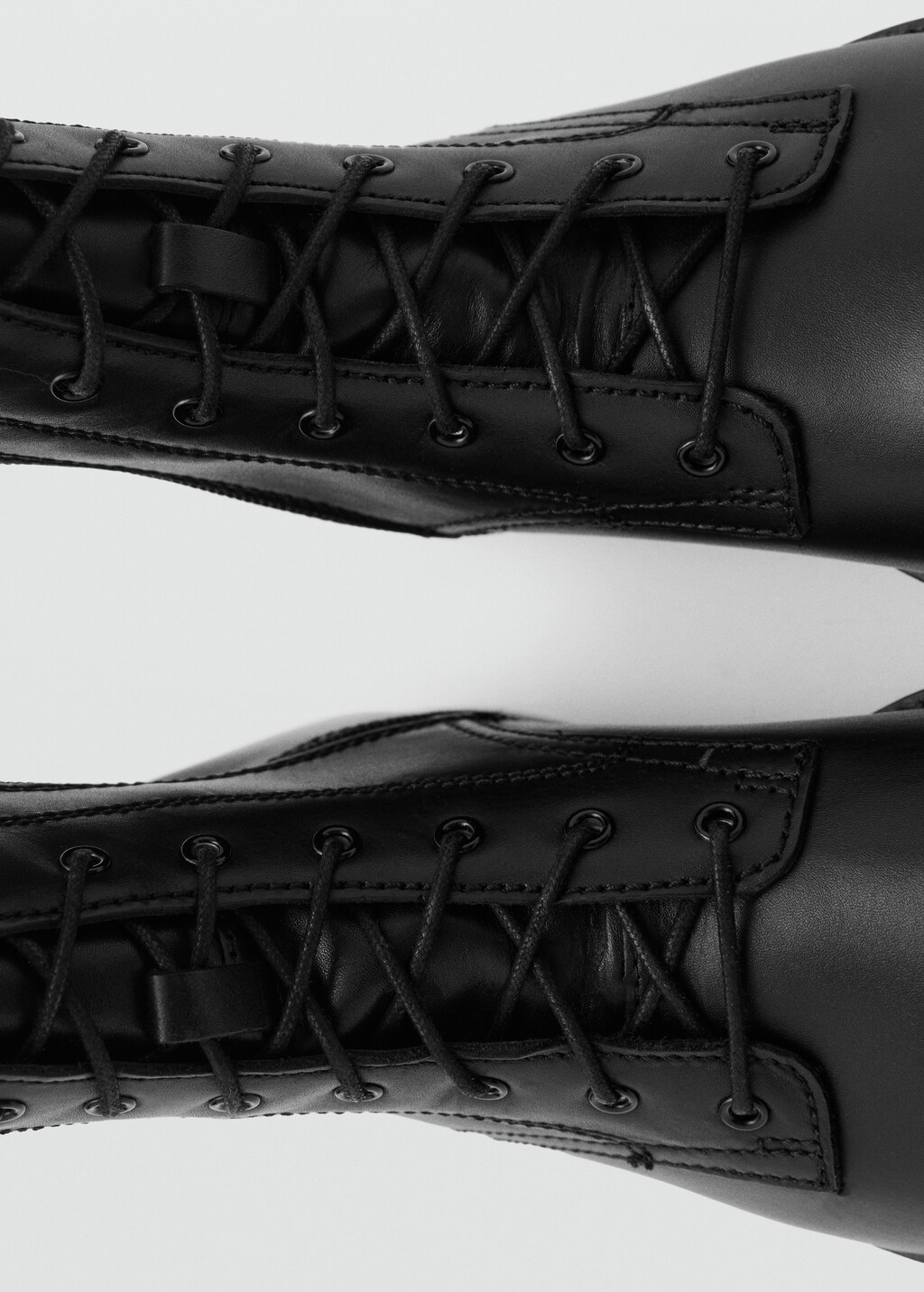 Mango Lace-up leather ankle boots