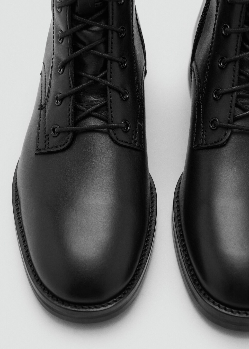 Mango Lace-up leather ankle boots
