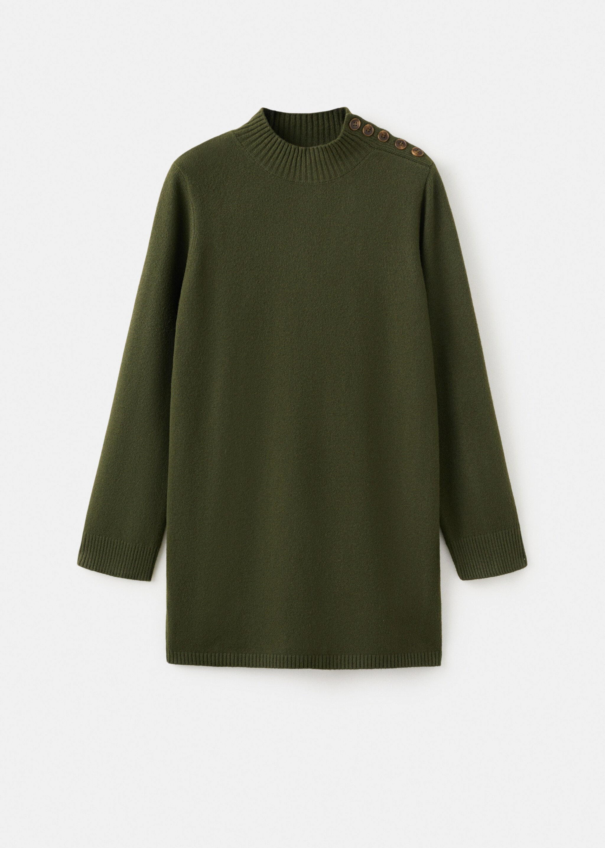 Button knit dress - Article without model, Khaki. Ref: 27081214-00.