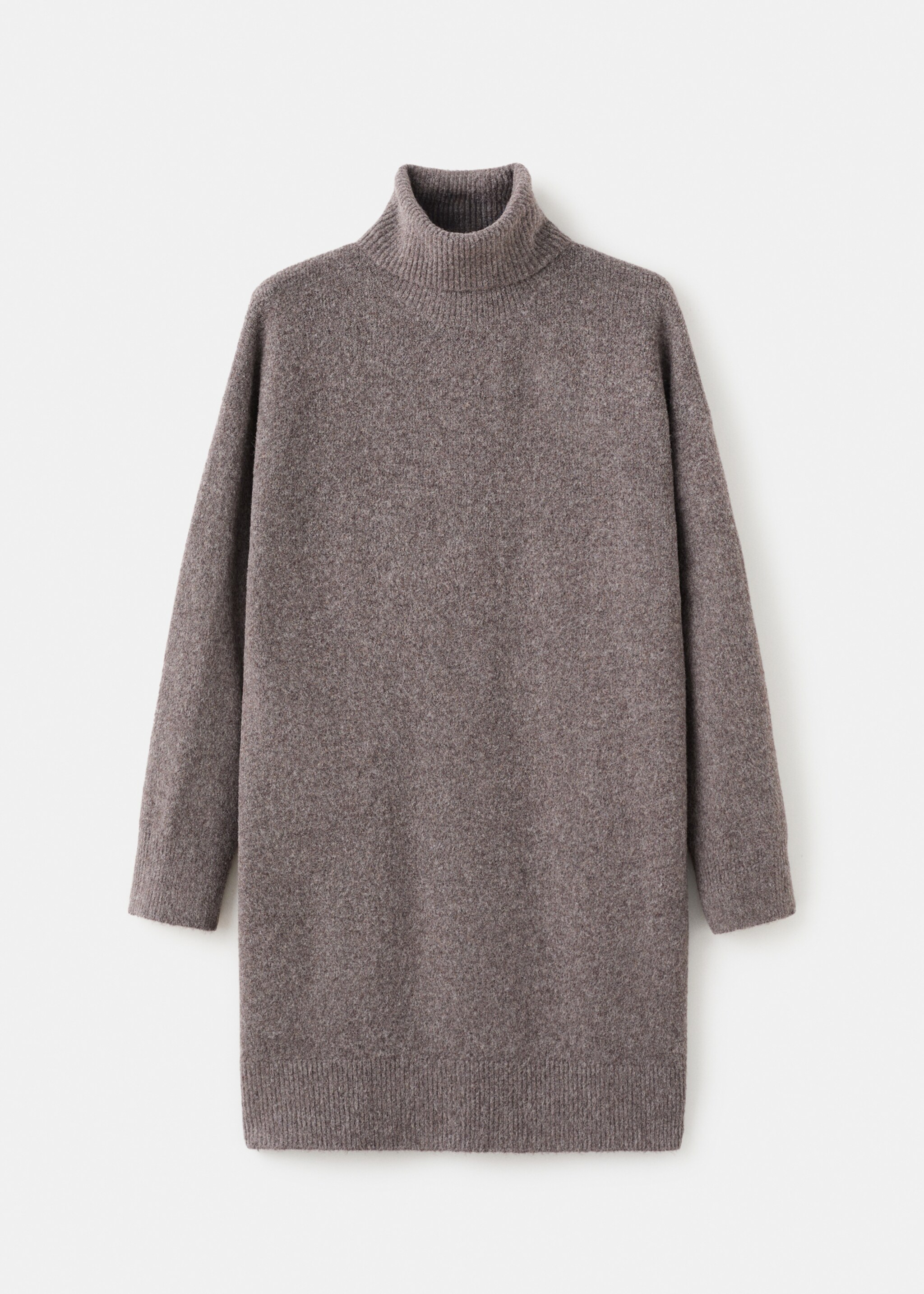 Knitted turtleneck dress - Article without model, Medium Brown. Ref: 27081215-00.