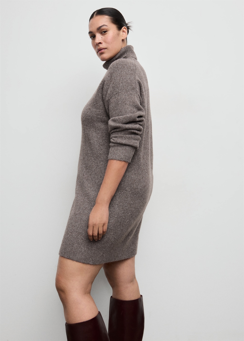 Mango Knitted turtleneck dress