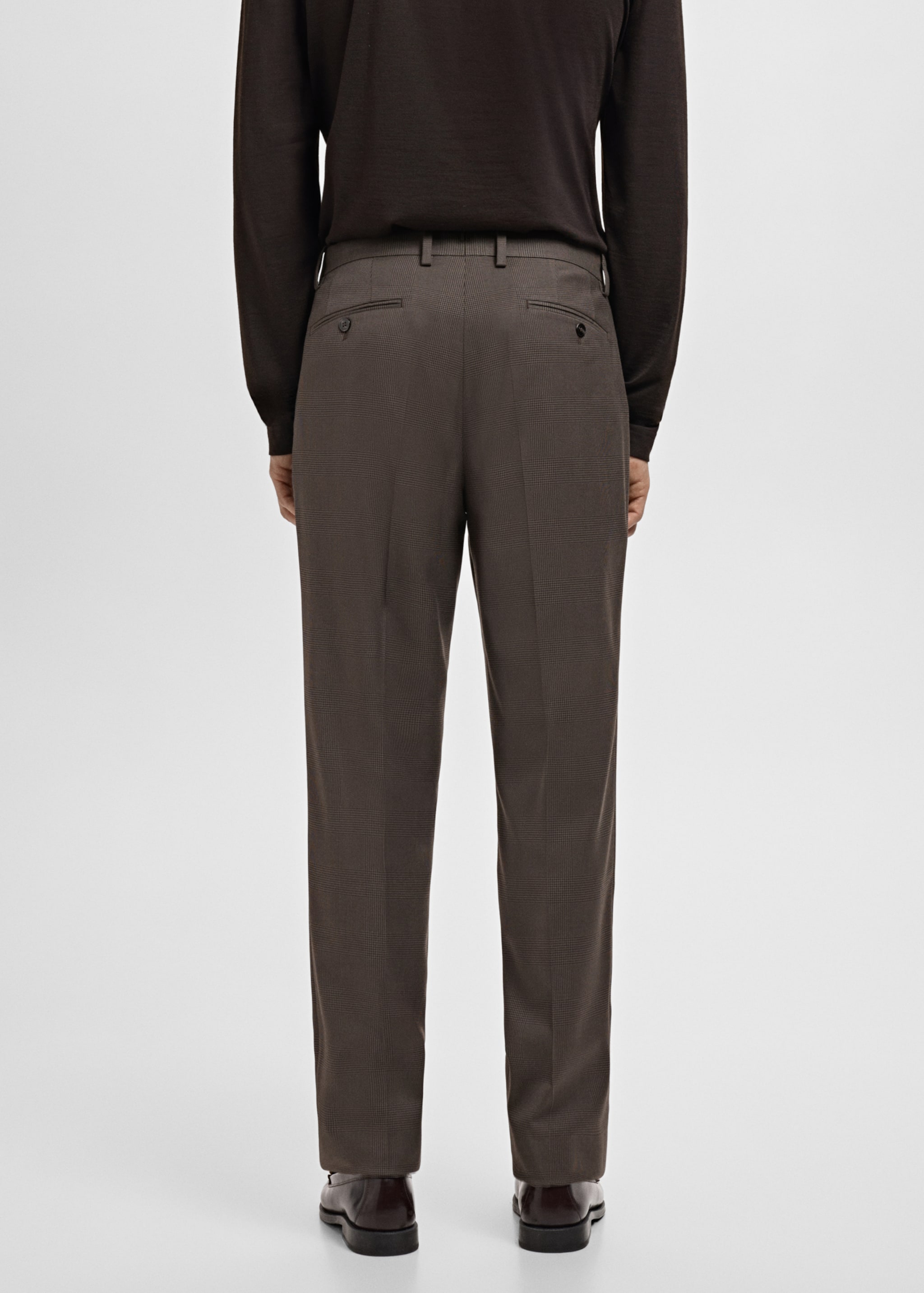 Milan slim-fit suit trousers - Reverse of the article, Brown. Ref: 27081218-00.