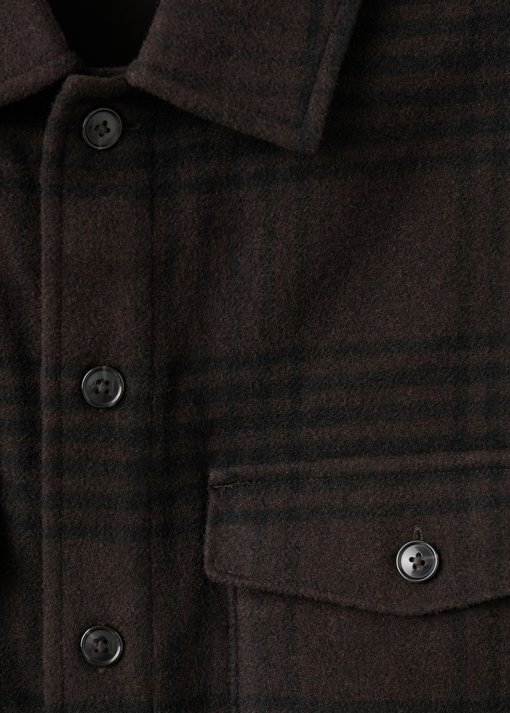 Check wool-blend overshirt