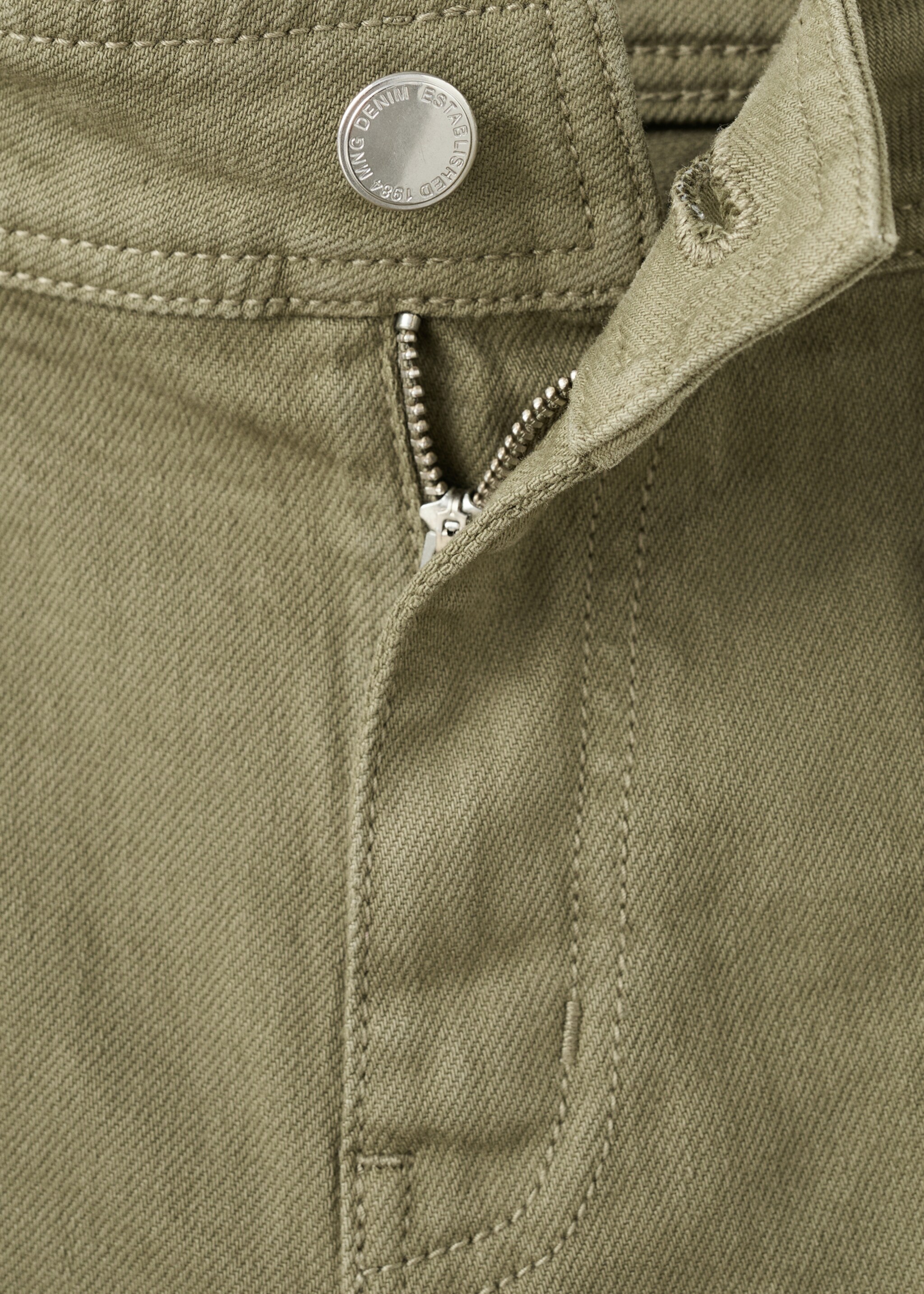 Wide-leg jeans with pockets - Details of the article 8, Khaki. Ref: 27081228-00.
