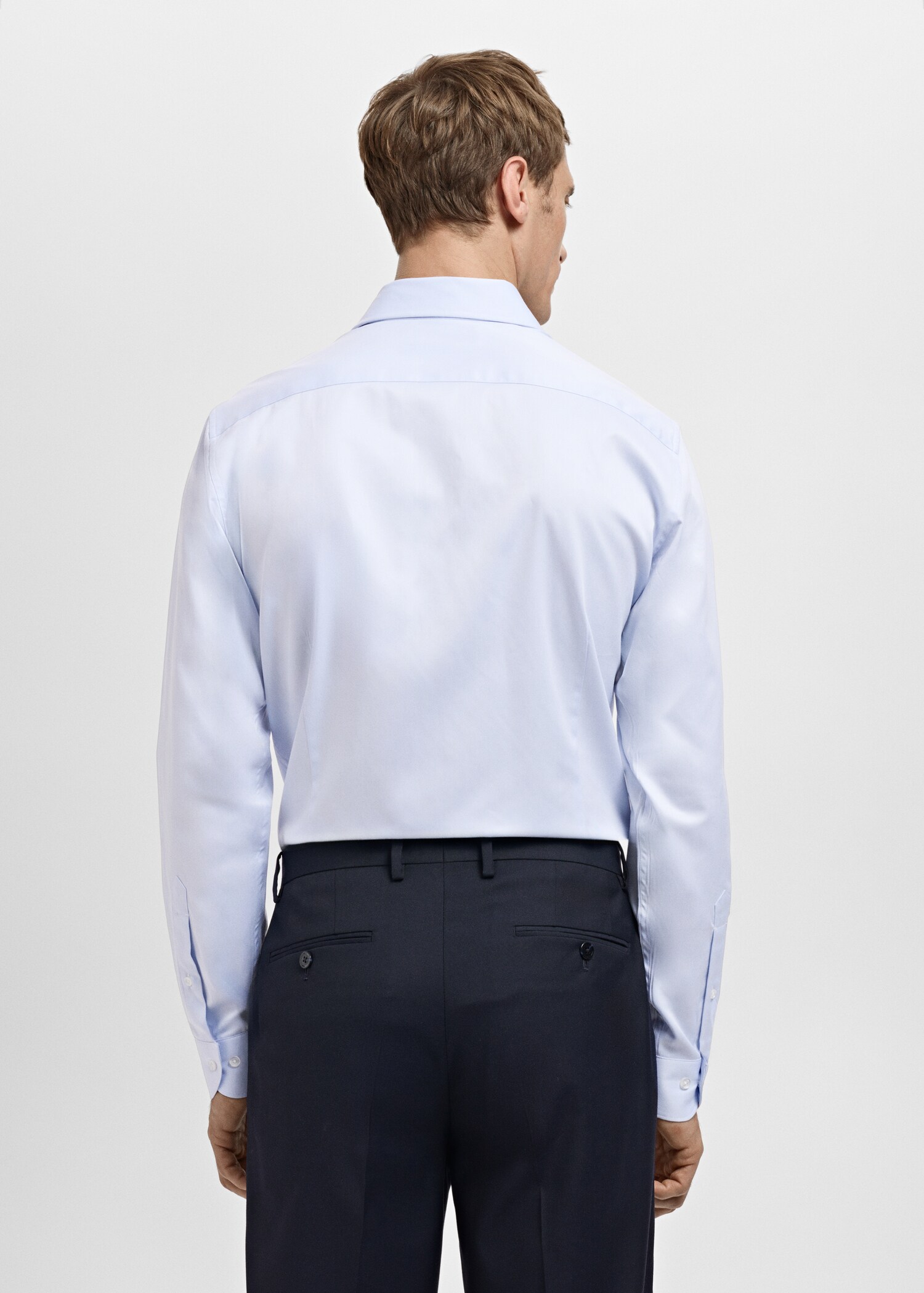Slim-fit twill fabric dress shirt - Reverse of the article
