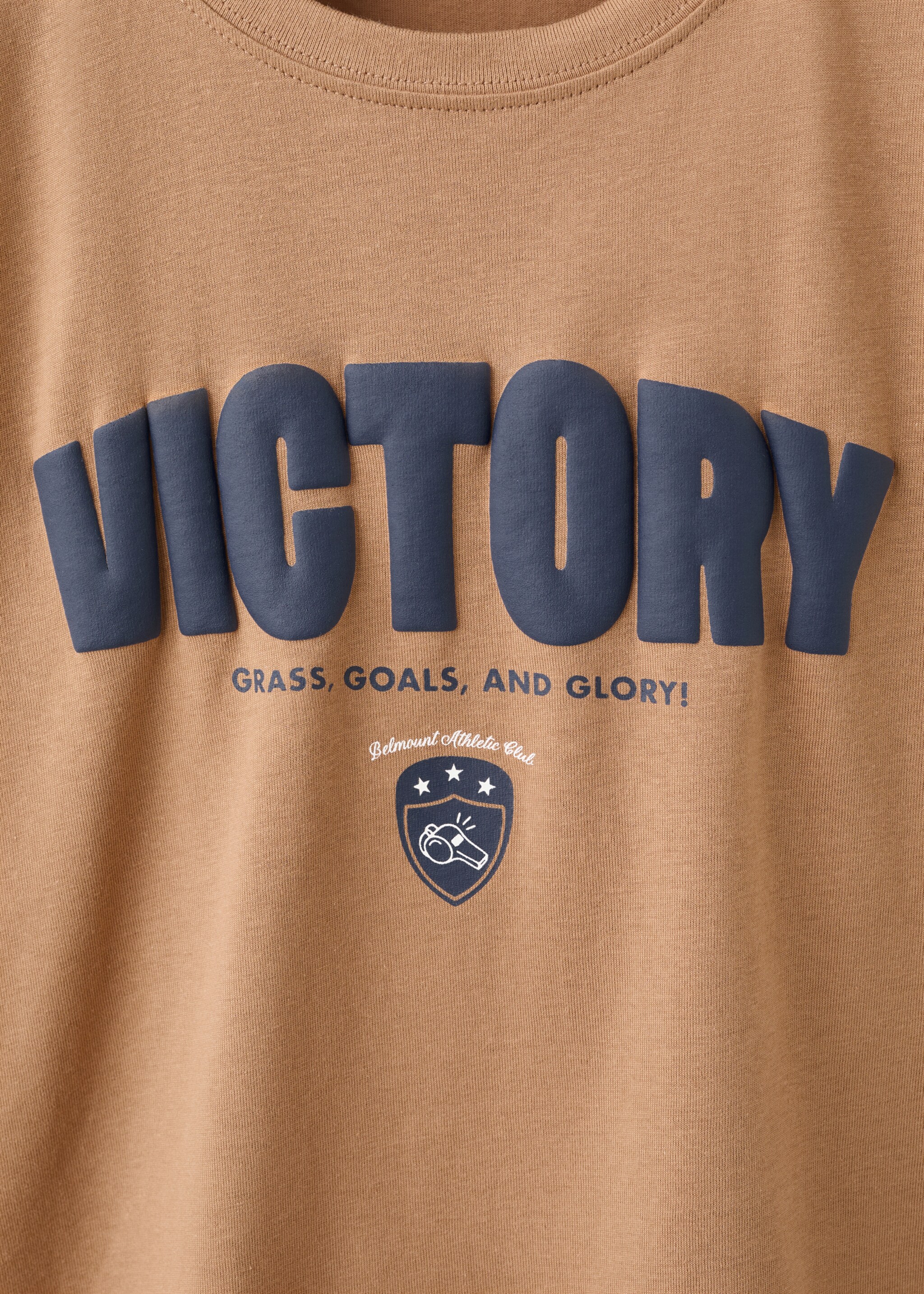 Printed cotton-blend T-shirt - Details of the article 0, Caramel. Ref: 27081231-00.